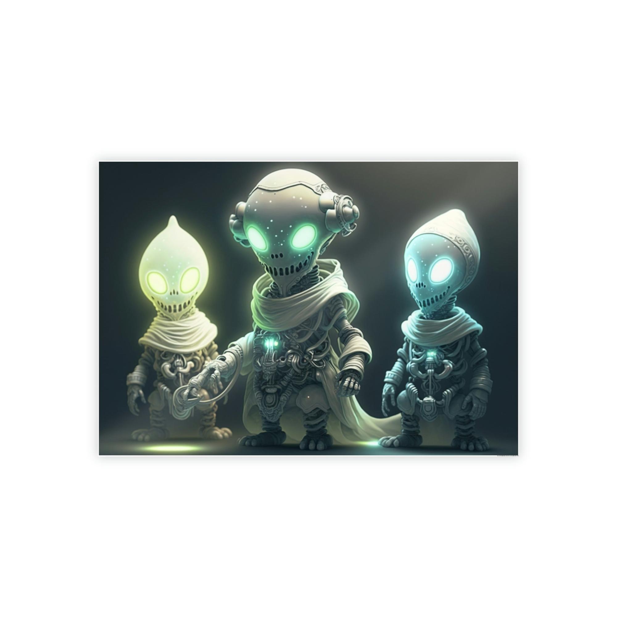 Aliens A Glimpse of the Unknown: Alien-Inspired Print on Natural Canvas & Poster
