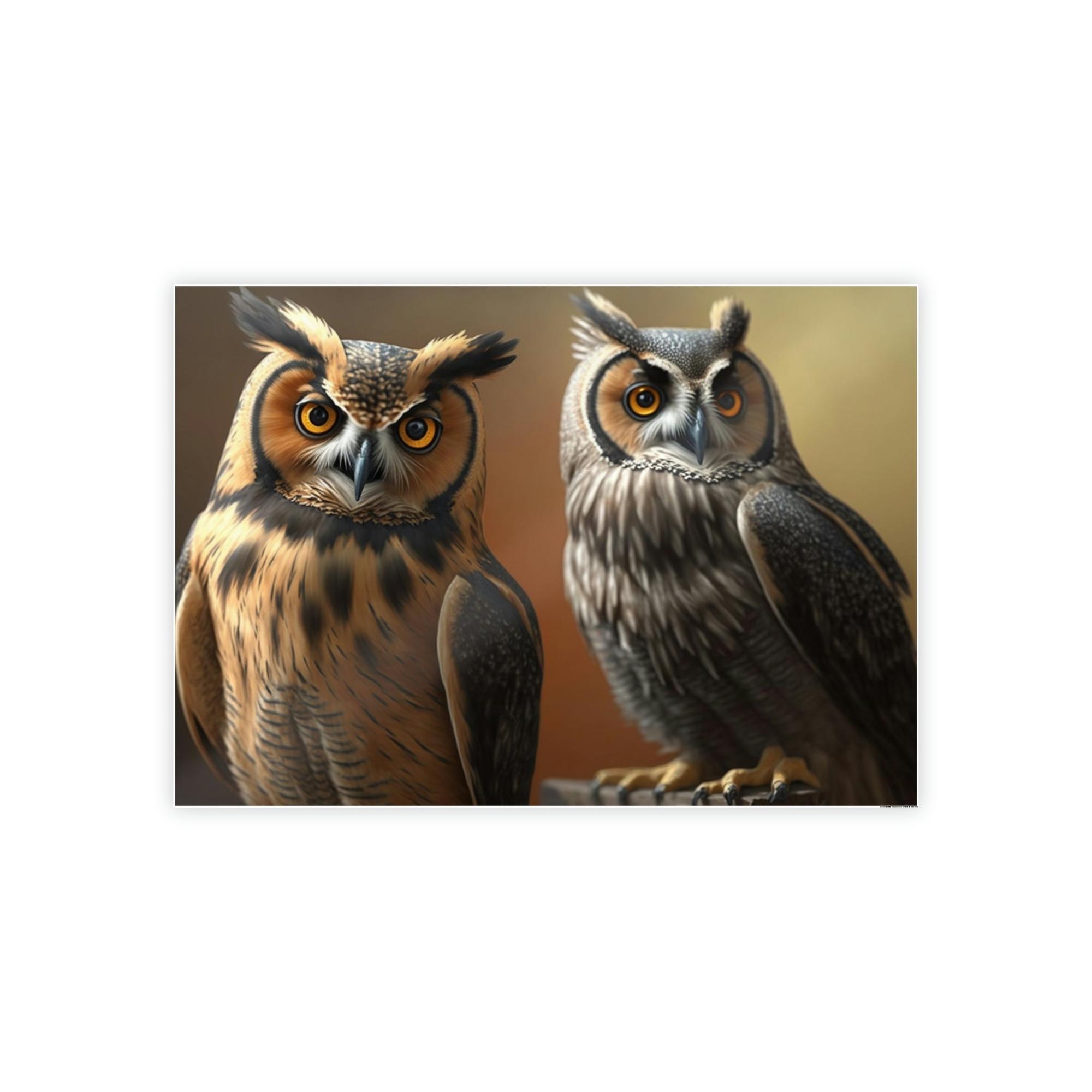 Owls Guardians of the Forest: Ethereal Owls Gaze Out from the Canvas