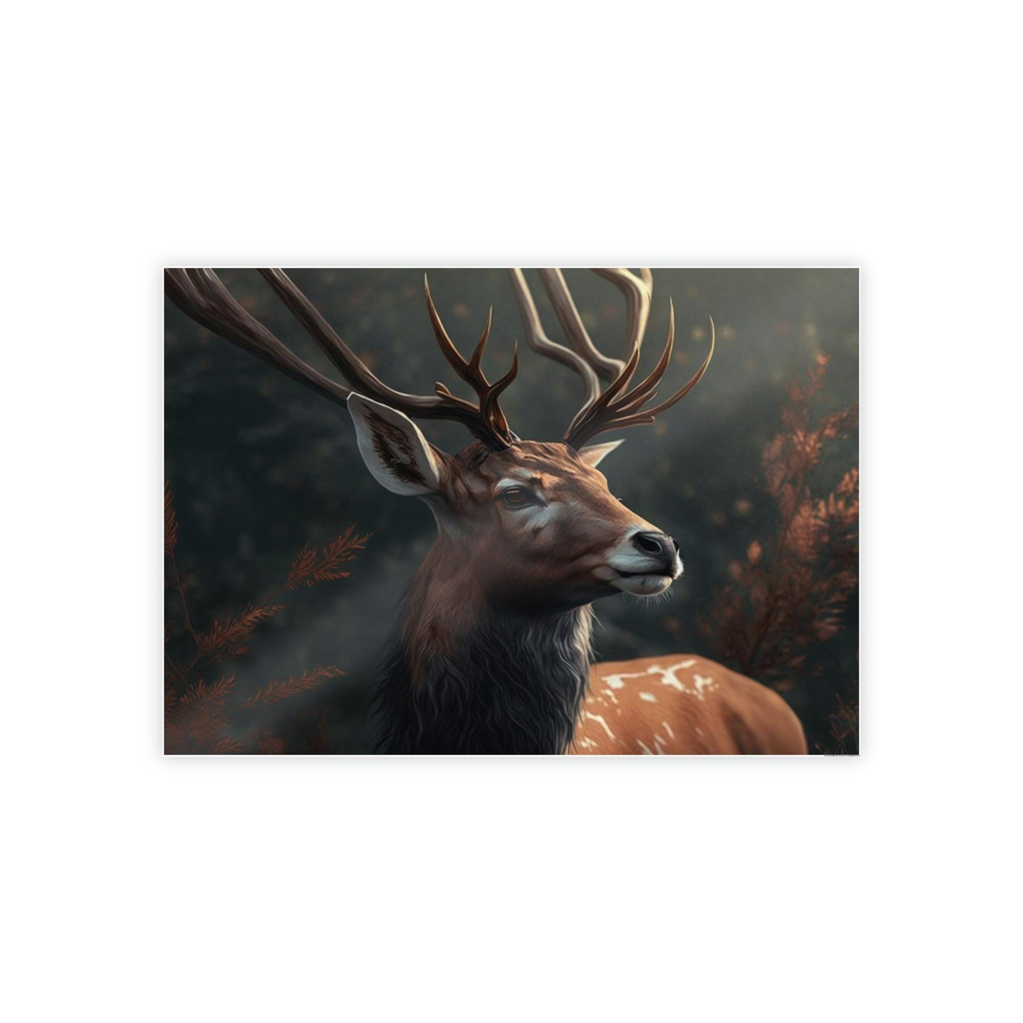Deers Deer's Solitude: A Canvas Wildlife Contemplation