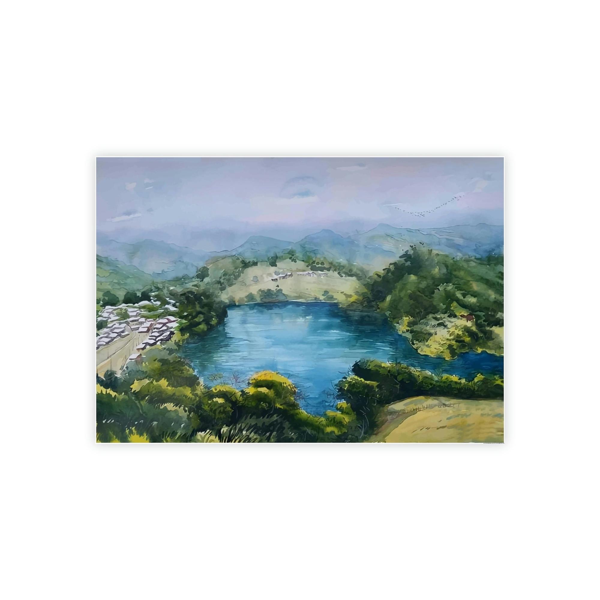 Lakes And Rivers Lakeside Serenity: Natural Canvas Wall Art of a Peaceful Lake View