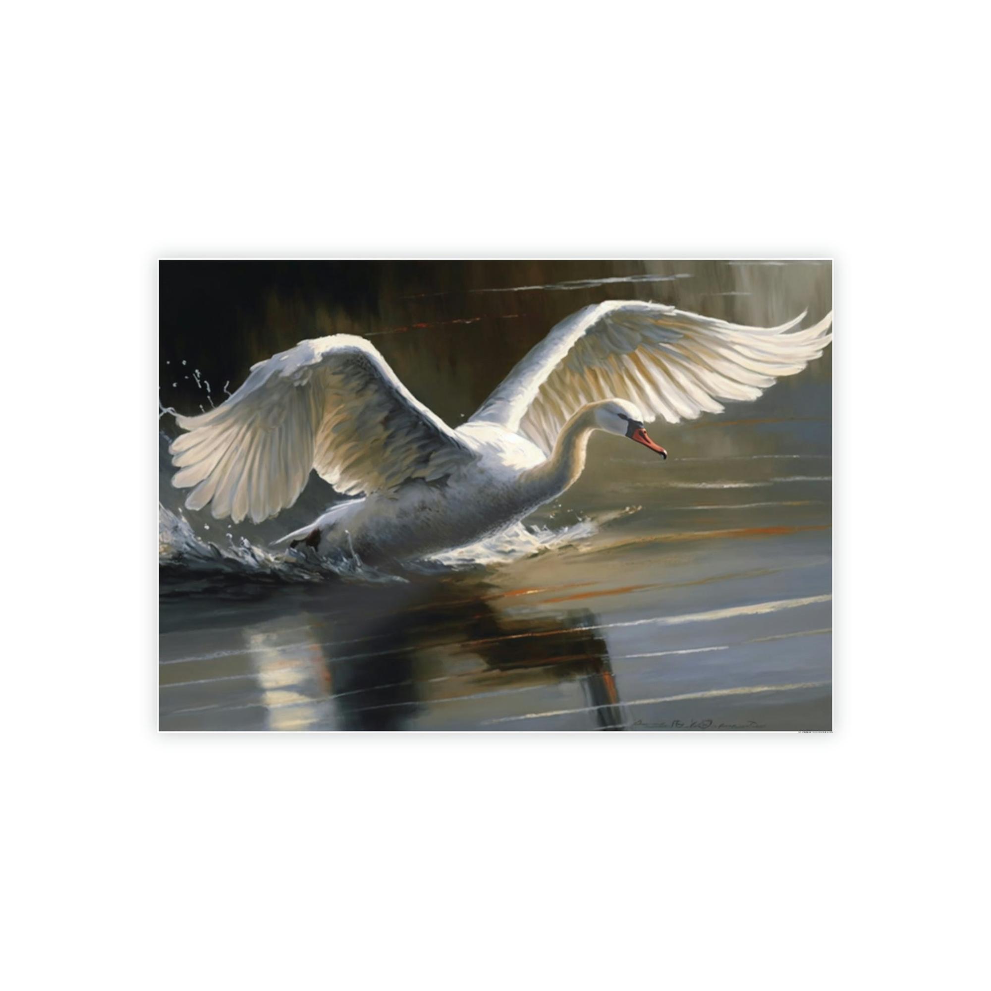 Swans Swan Elegance: A Sophisticated and Luxurious Painting on Canvas
