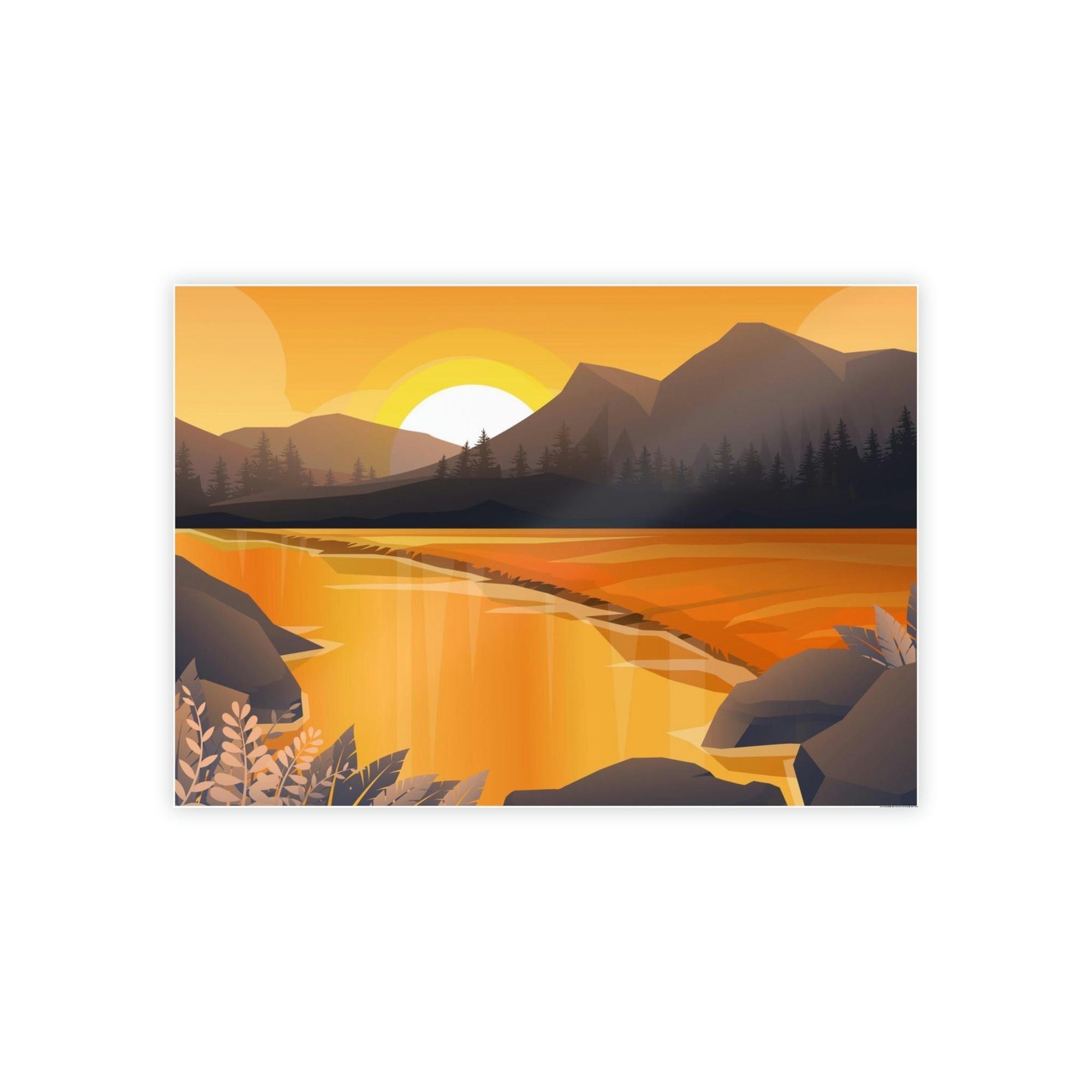 Lakes And Rivers Riverfront Escape: Print on Canvas of a Serene River Landscape