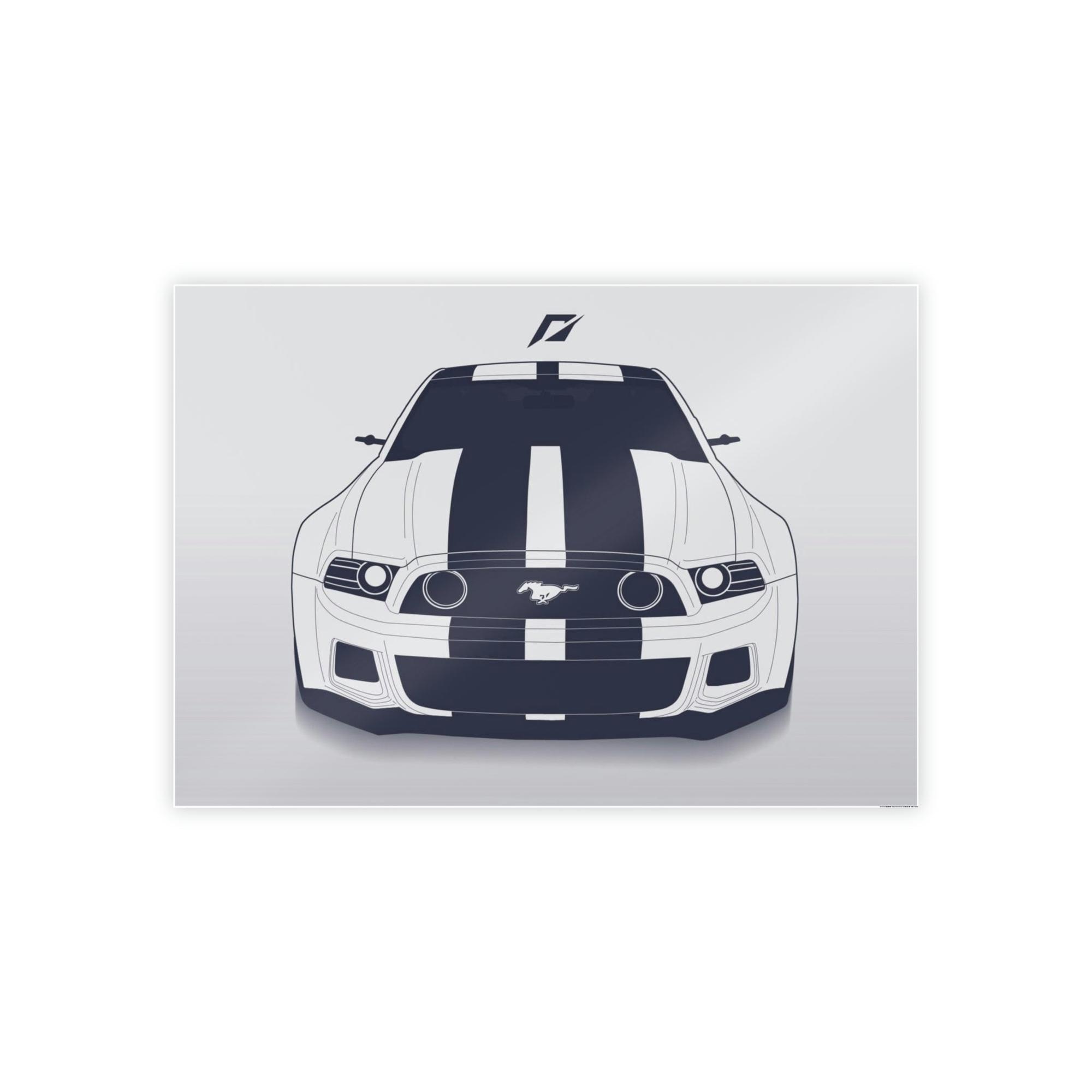 Mustang The Art of Speed: Framed Canvas Poster Featuring a Mustang Sports Car