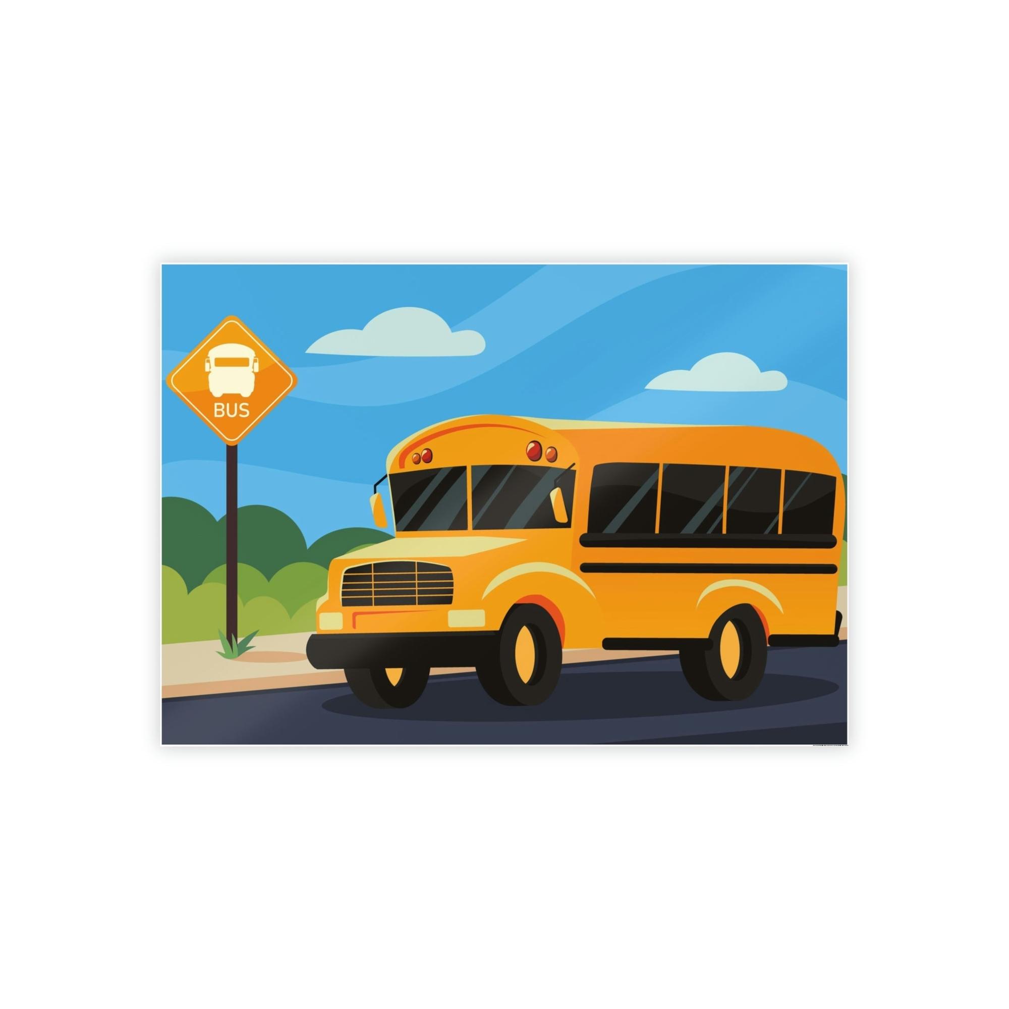 Bus Cityscape Symphony: Harmonizing Bus and Canvas & Poster Wall Art