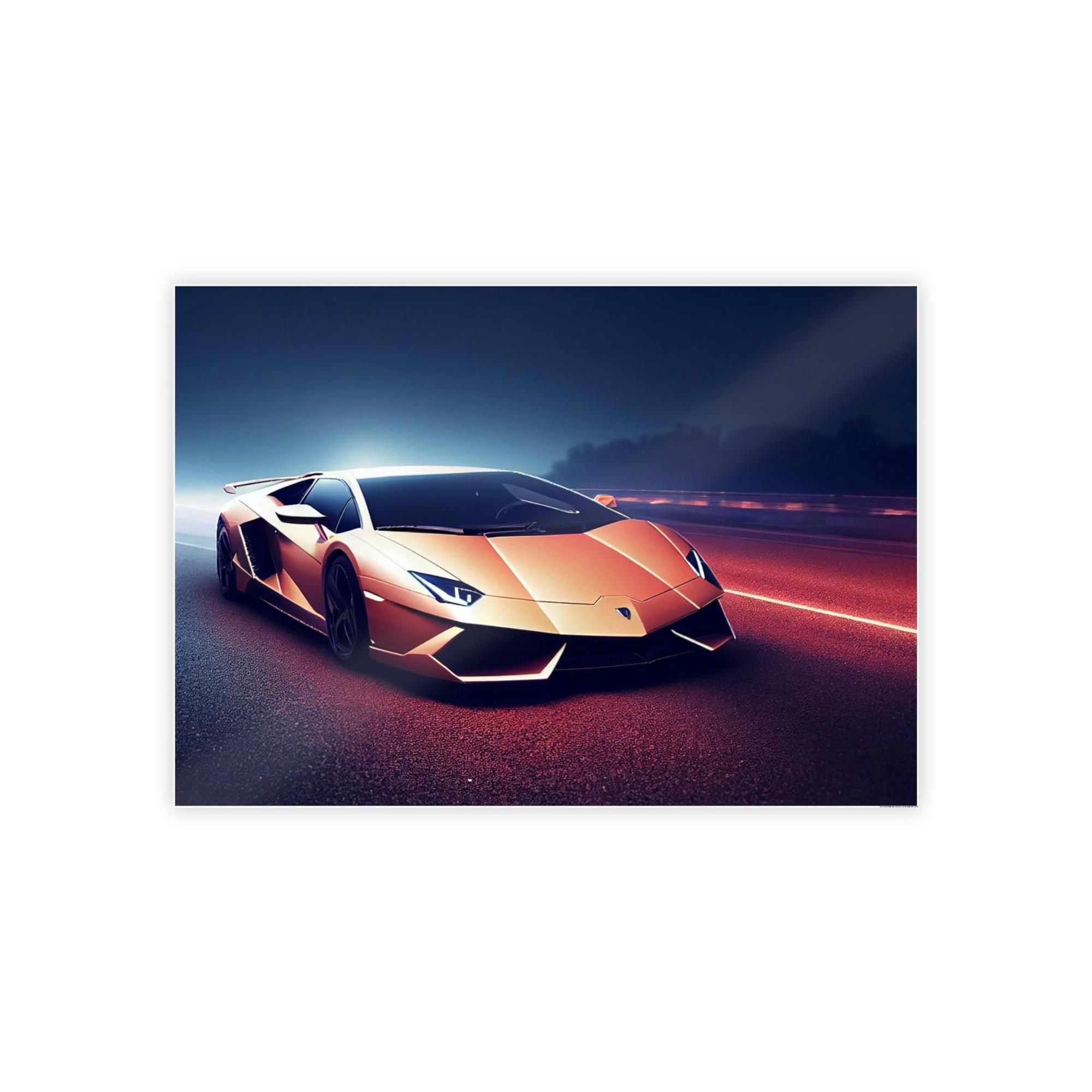 Lamborghini Masterpiece in Motion: Lamborghini Framed Canvas & Poster Print for Supercar Lovers