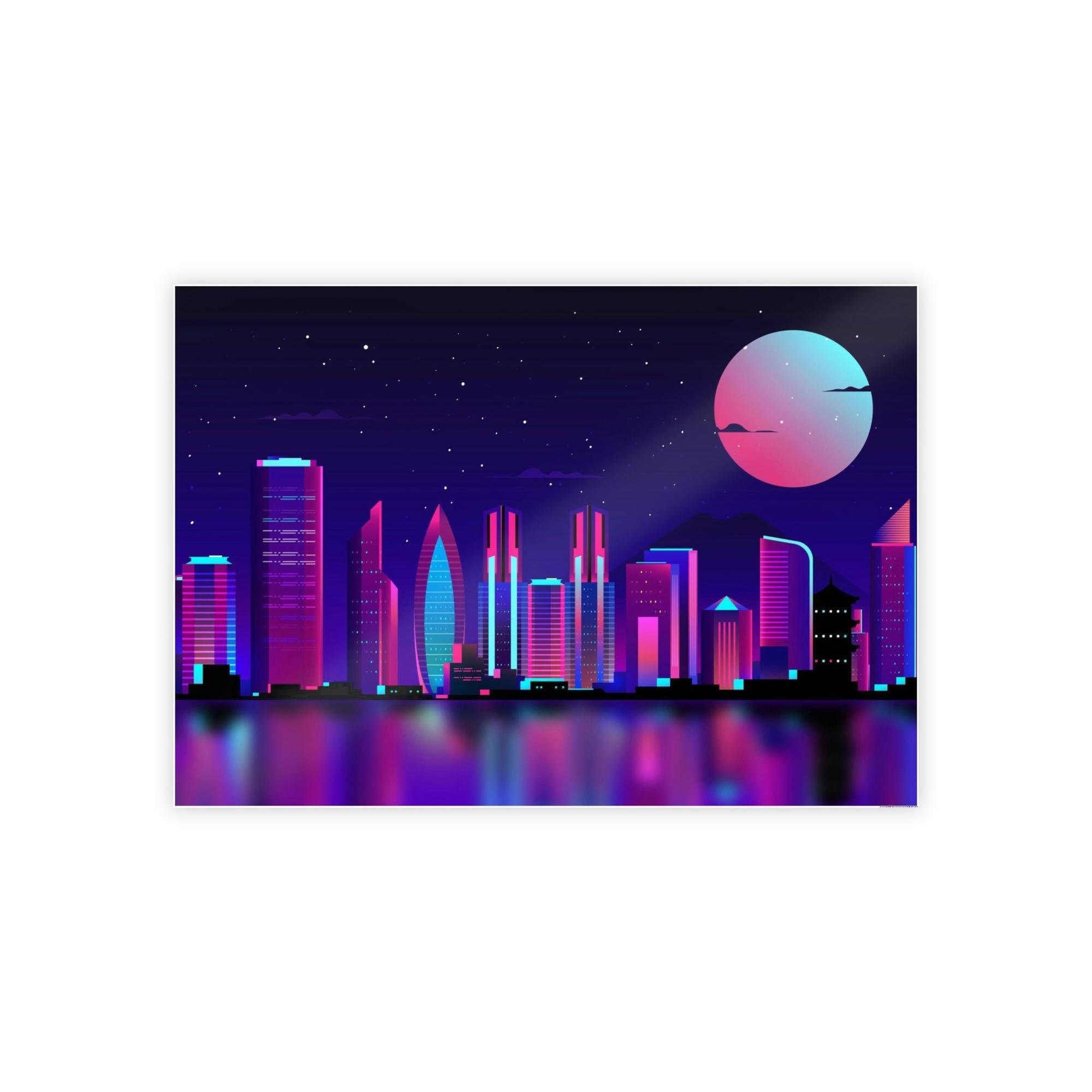 Neon Radiant Reflections: Captivating Canvas Prints with Neon Glow for Striking Decor