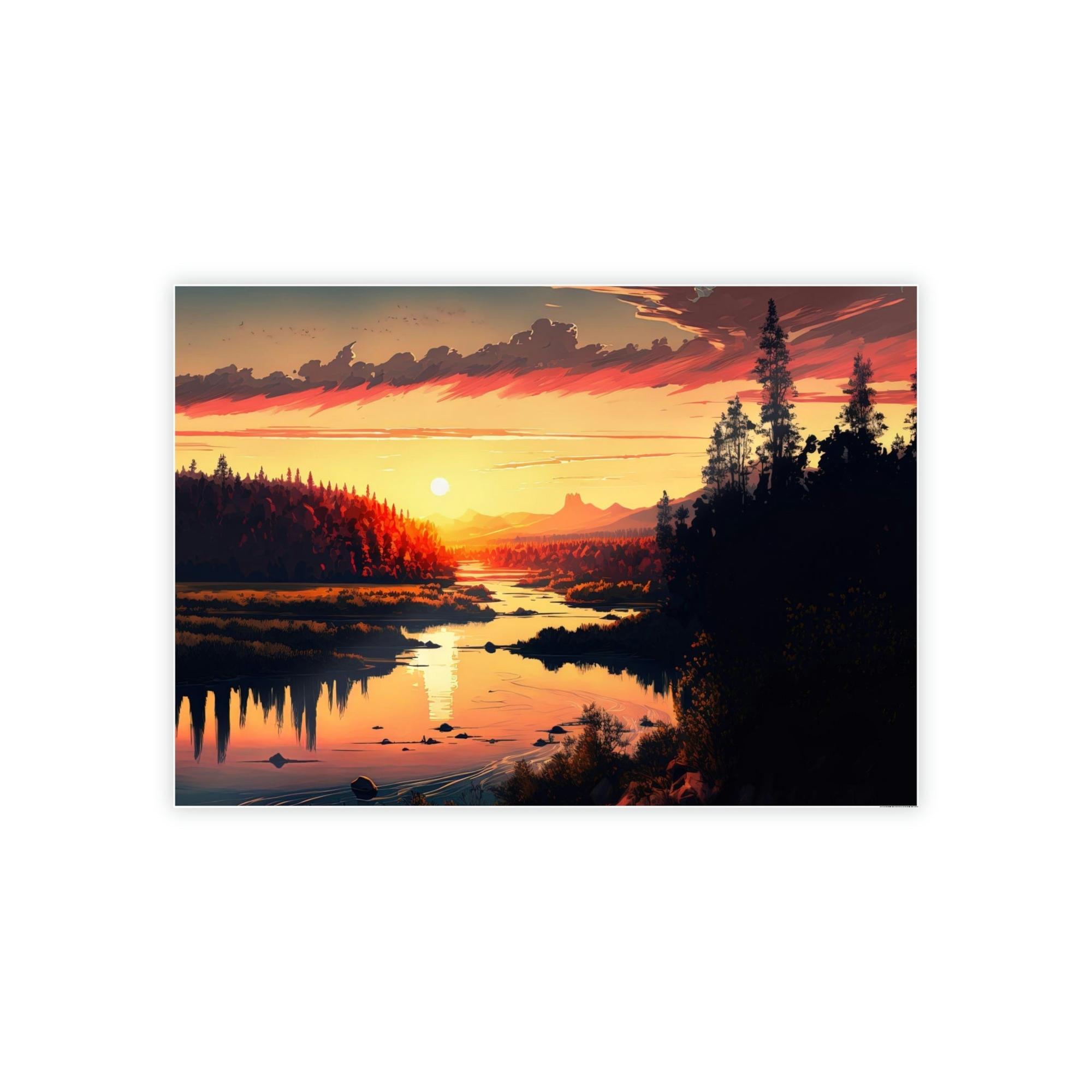 Lakes And Rivers Colors of the River: Natural Canvas Wall Art with Vibrant River Scenery