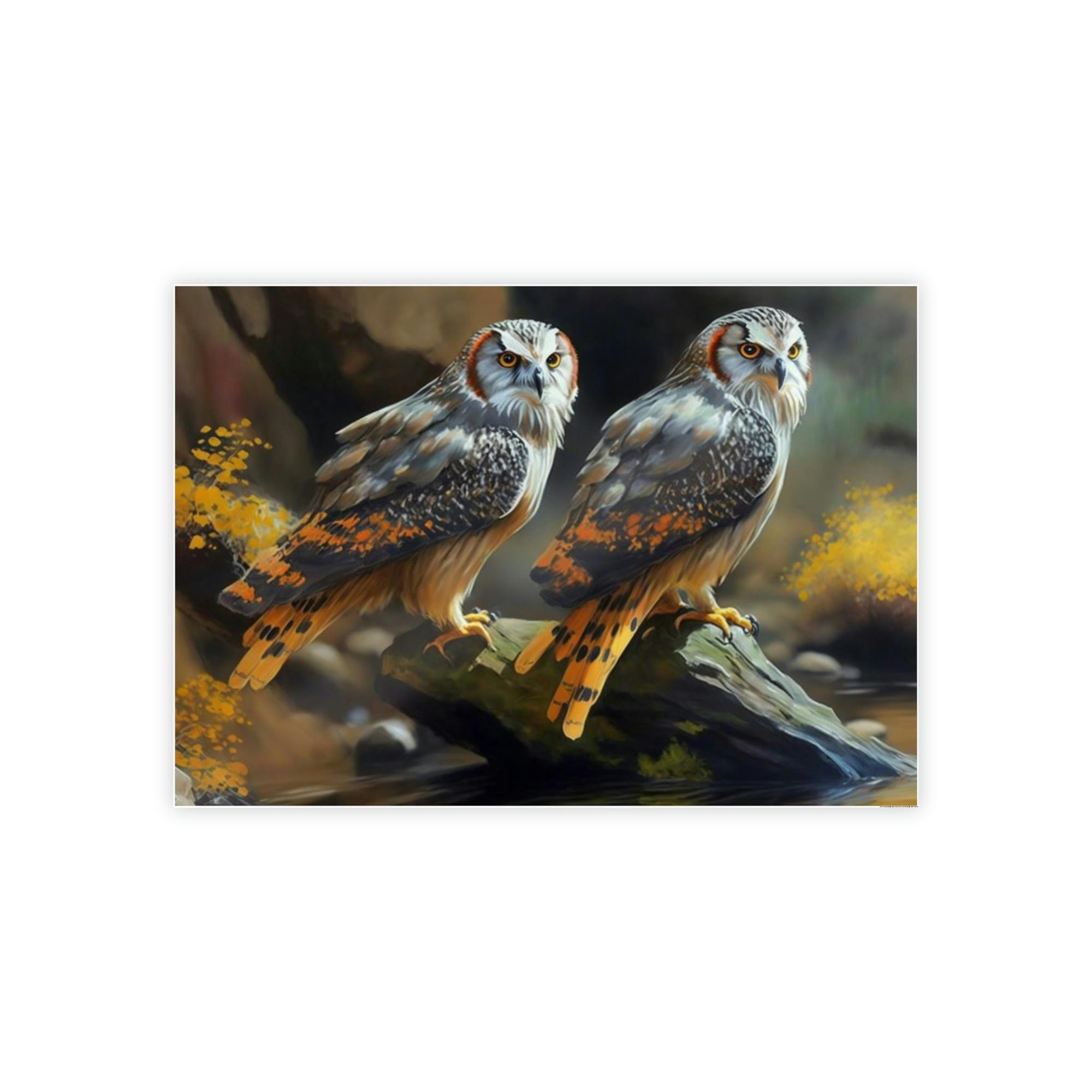 Owls Majestic Owls: An Artistic Depiction on Canvas