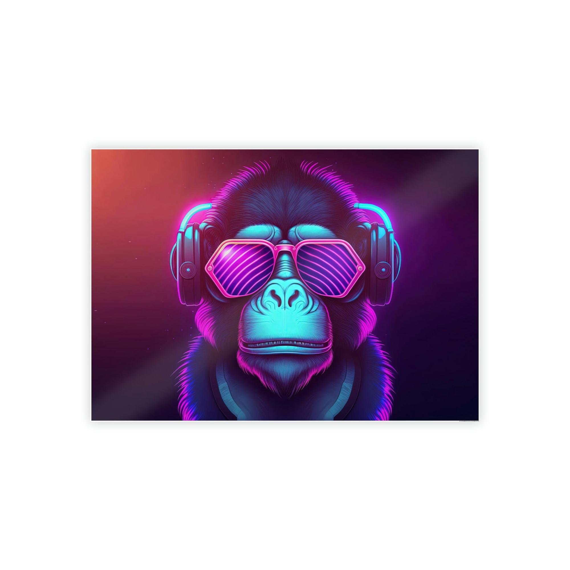 Neon Neon Symphony: Radiant Wall Art on Natural Canvas and Framed Prints
