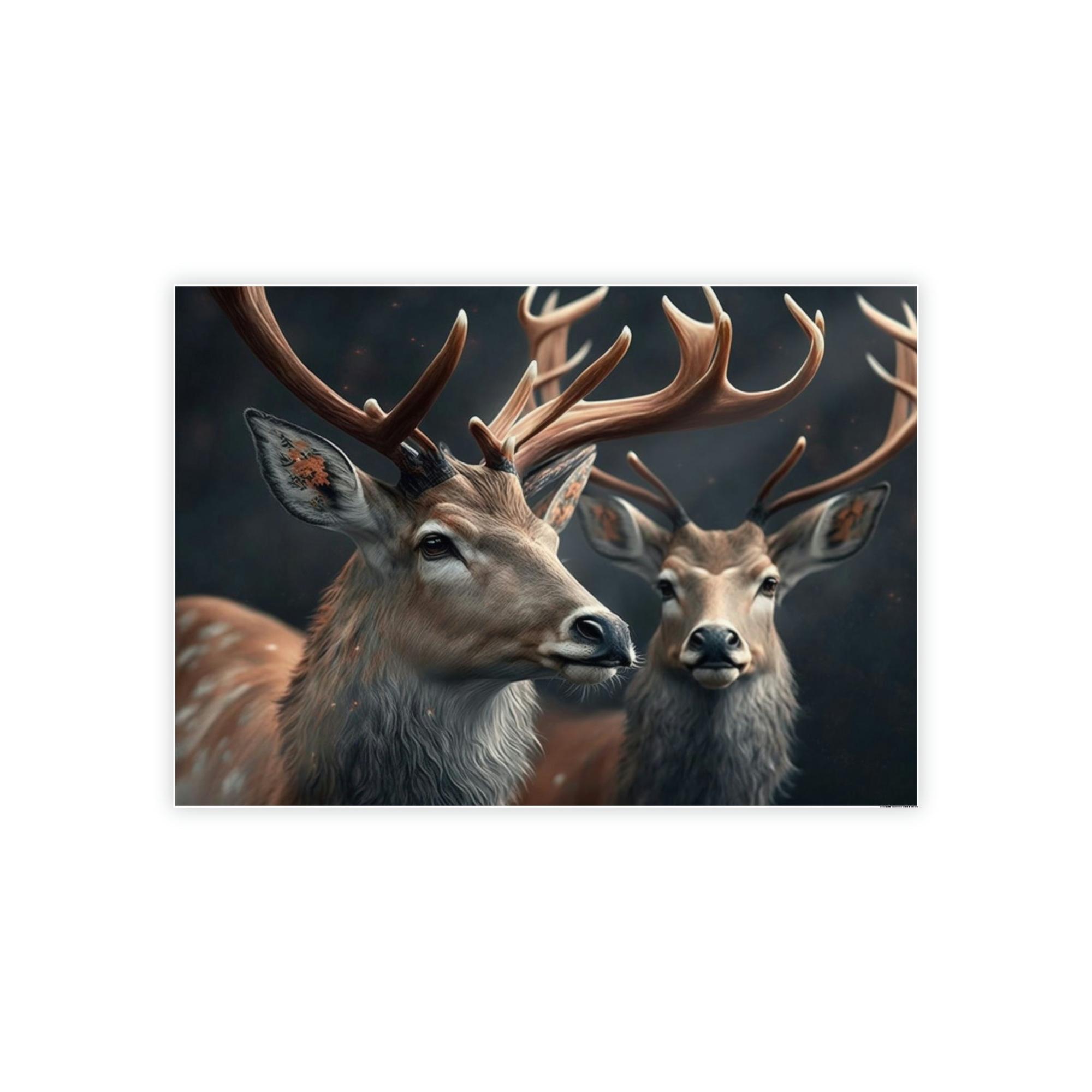 Deers Deer Camaraderie: A Canvas Artistic Wildlife Collection