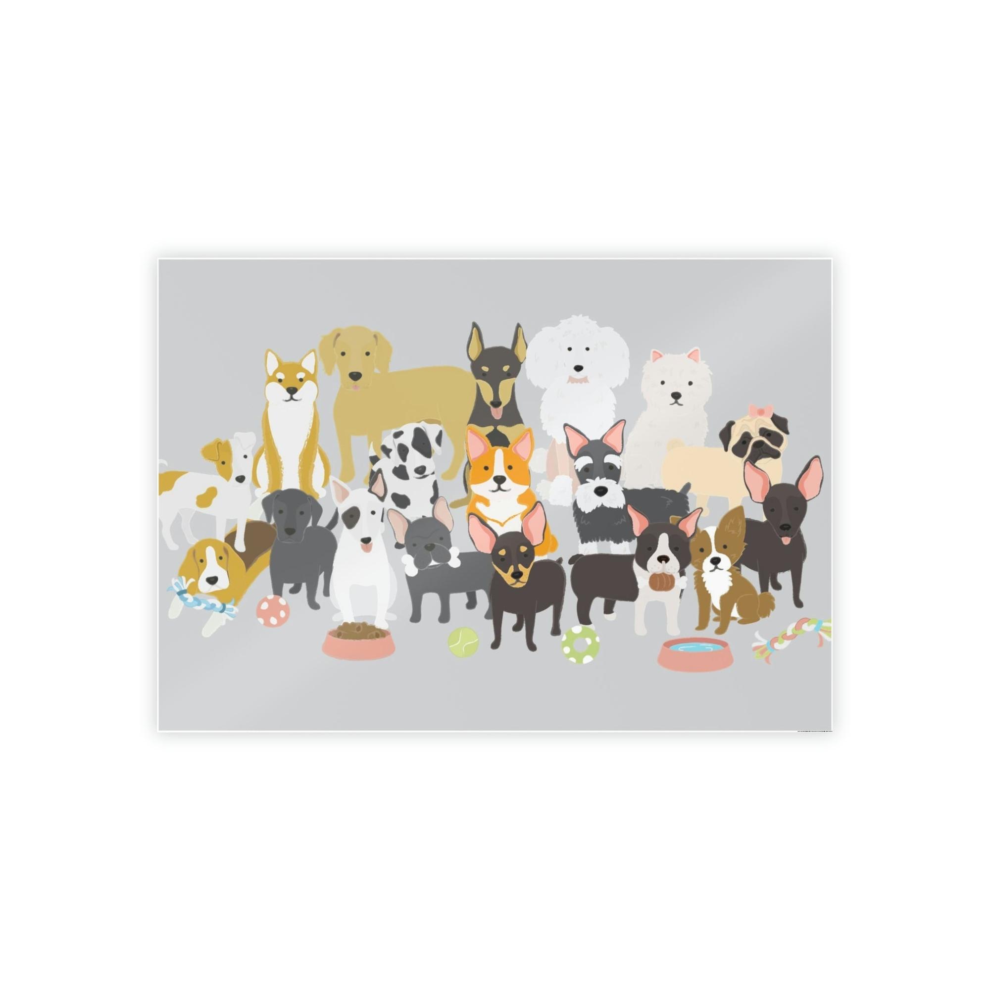undefined Canine Comfort: Poster of Dogs Relaxing on a Framed Canvas