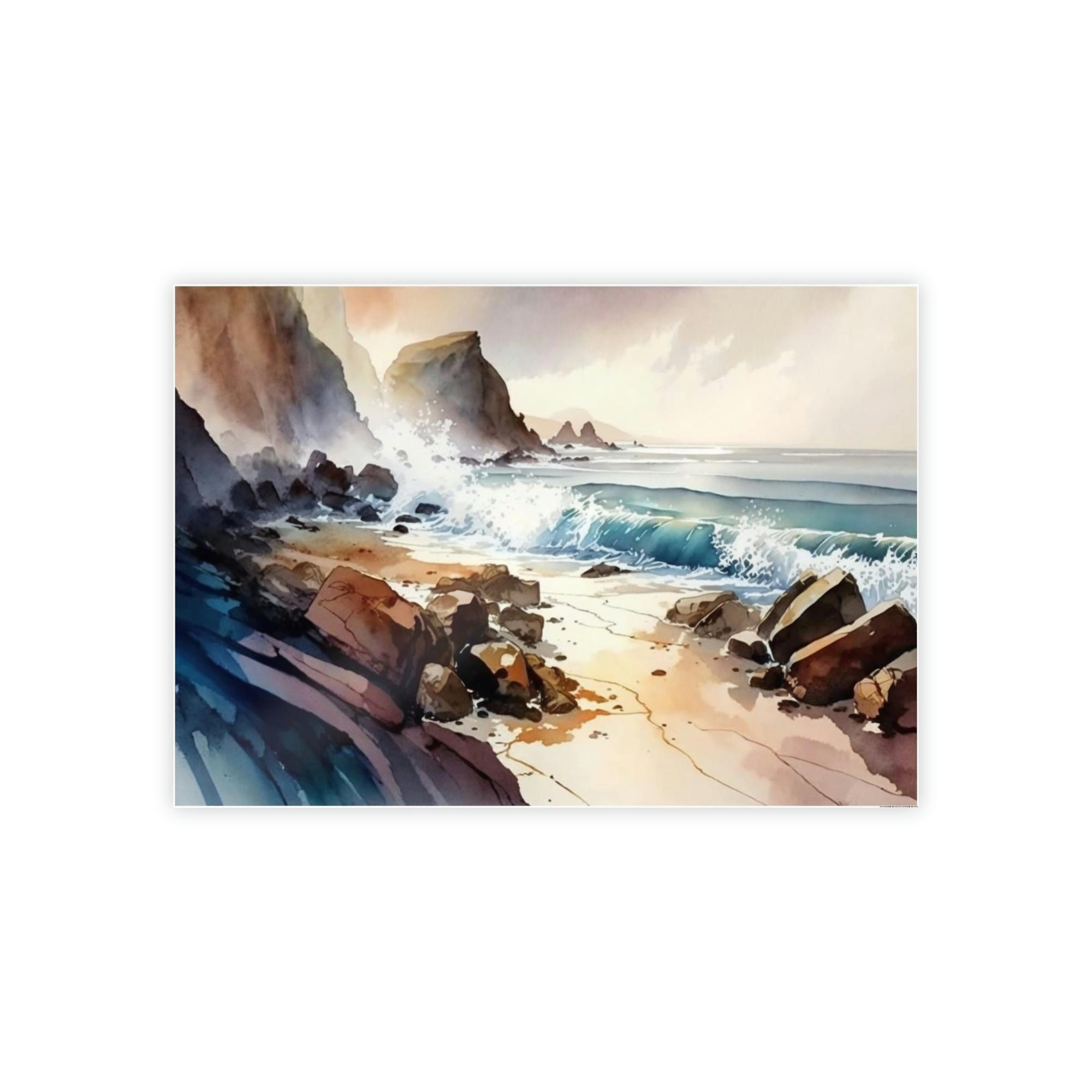 Coastal Coastal Serenity: Canvas & Poster Artwork of a Peaceful Beach Scene
