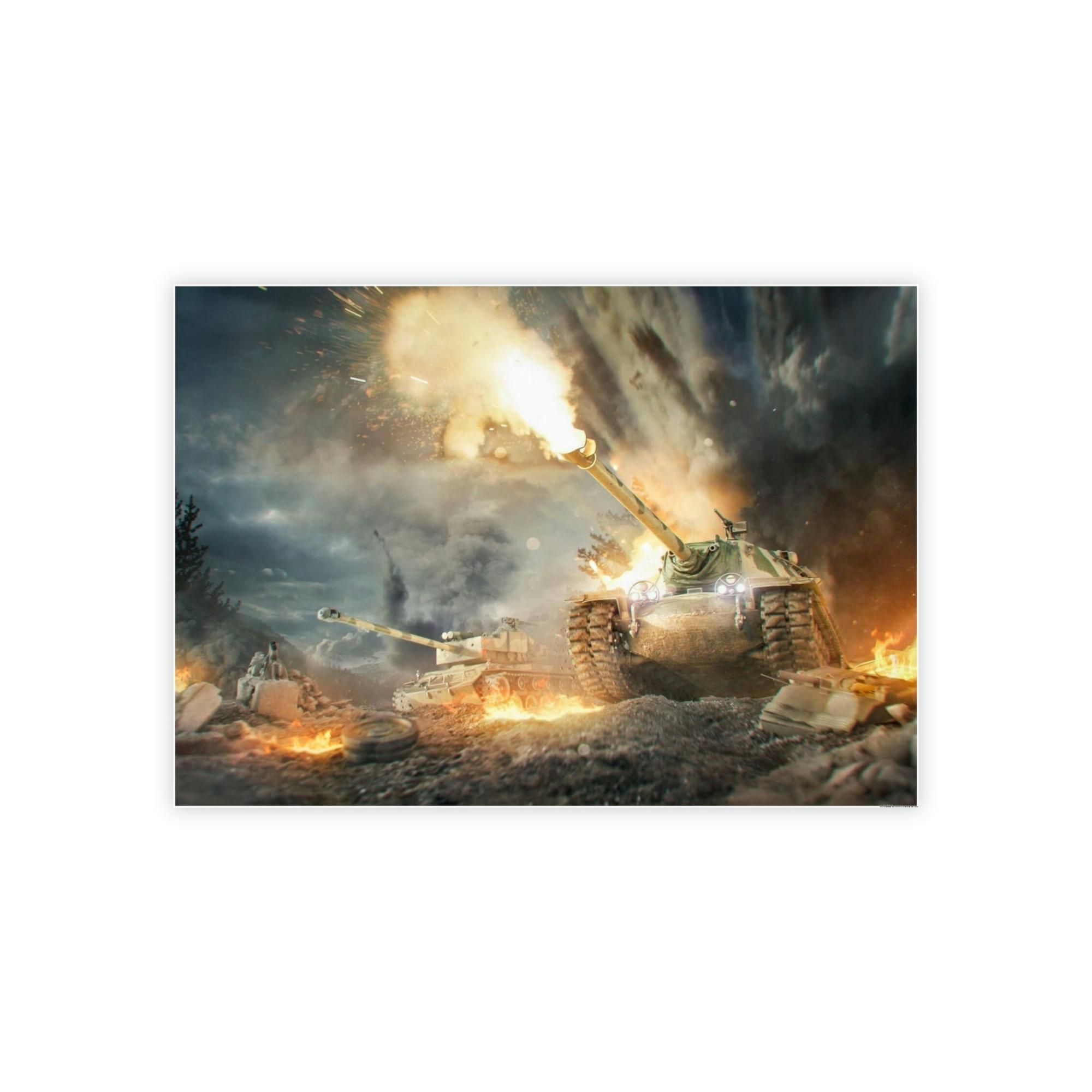 World Of Tanks Armored Legends in Motion: Striking World of Tanks Сanvas Wall Art