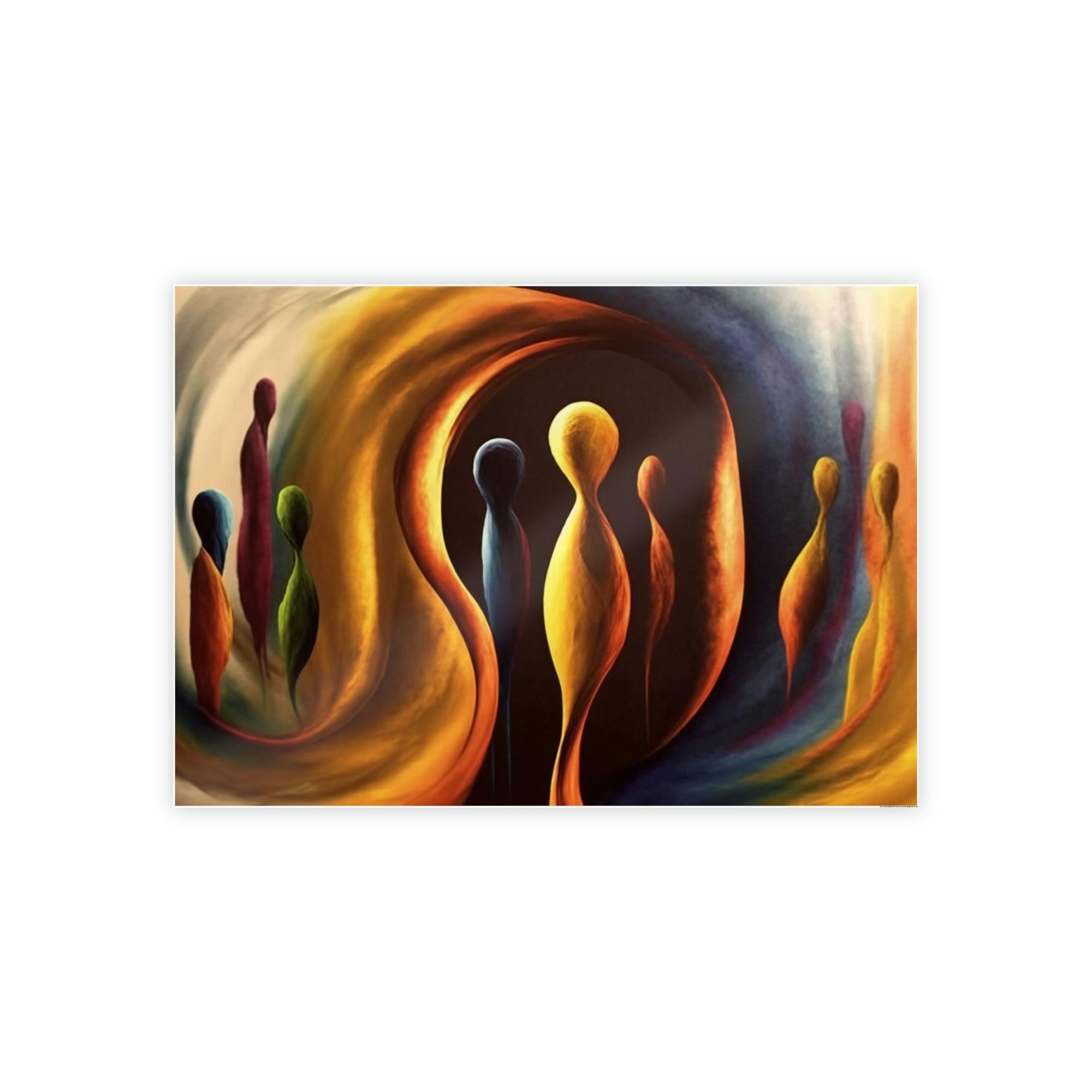 Abstract Figures Framed Poster & Poster of Abstract Figures: A Symphony of Movements