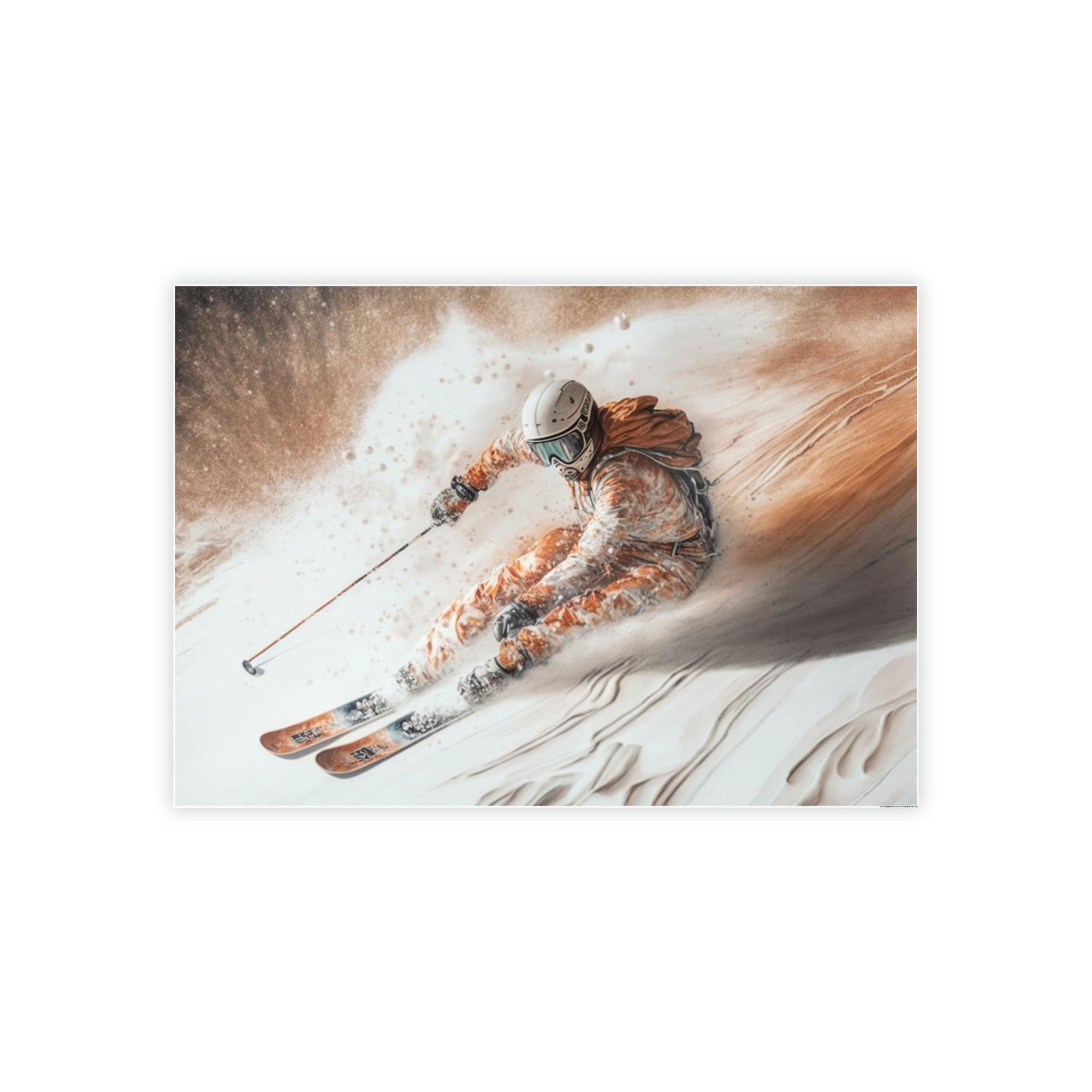 Skiing The Thrill of the Slopes: A Skiing Adventure on Canvas
