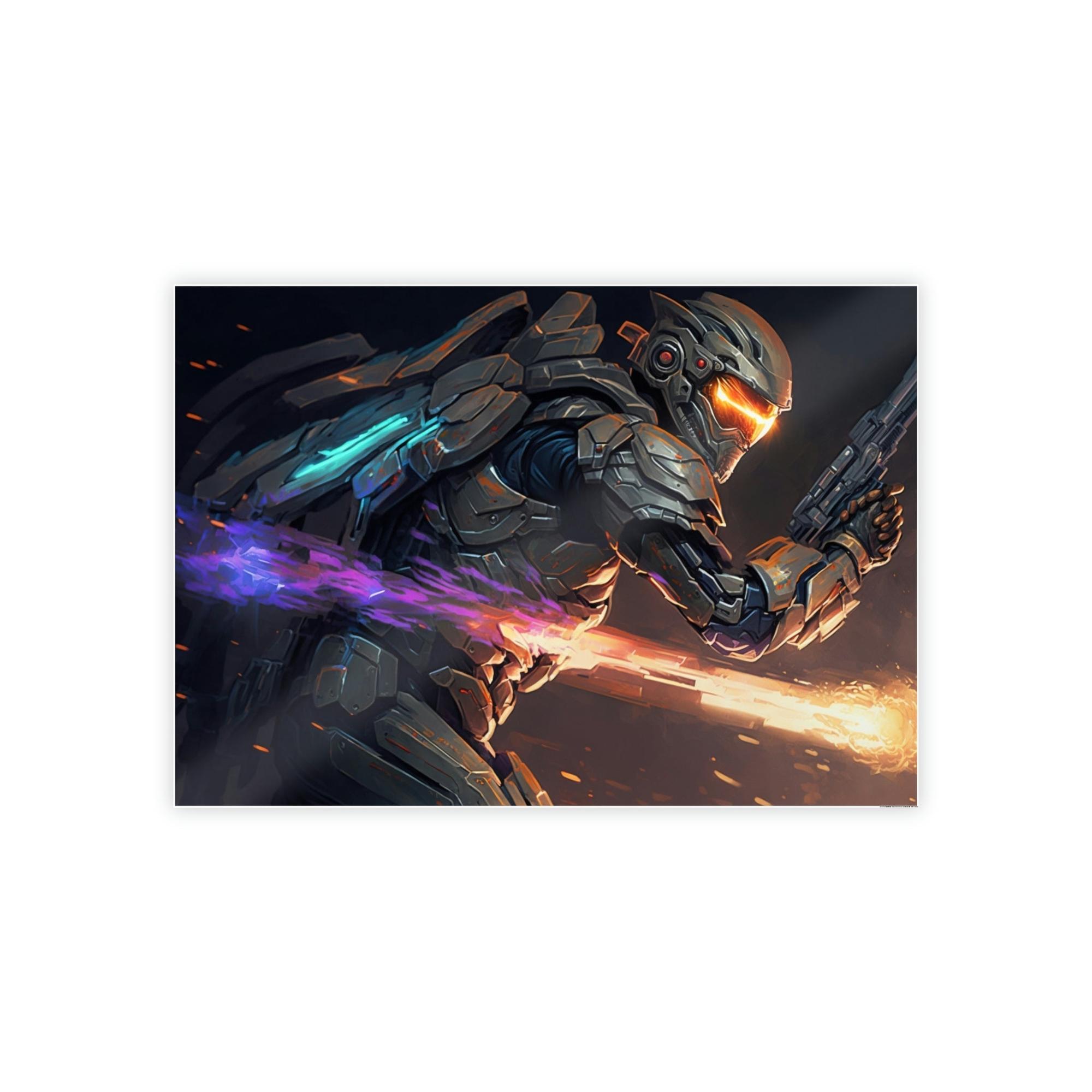Halo Haloed in Light: A Heavenly Portrait on Canvas