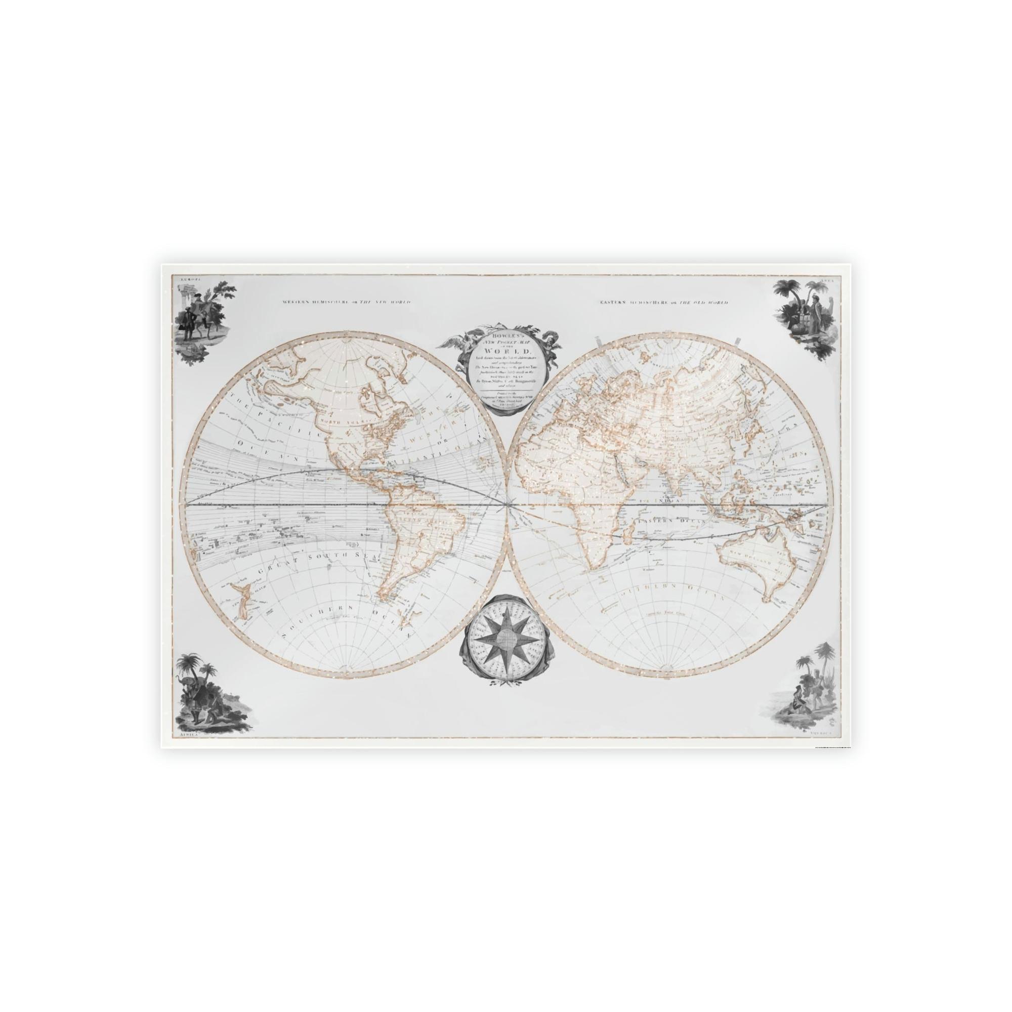 Vintage Maps Classic Cartography: A Painting of Vintage Maps as an Art Form