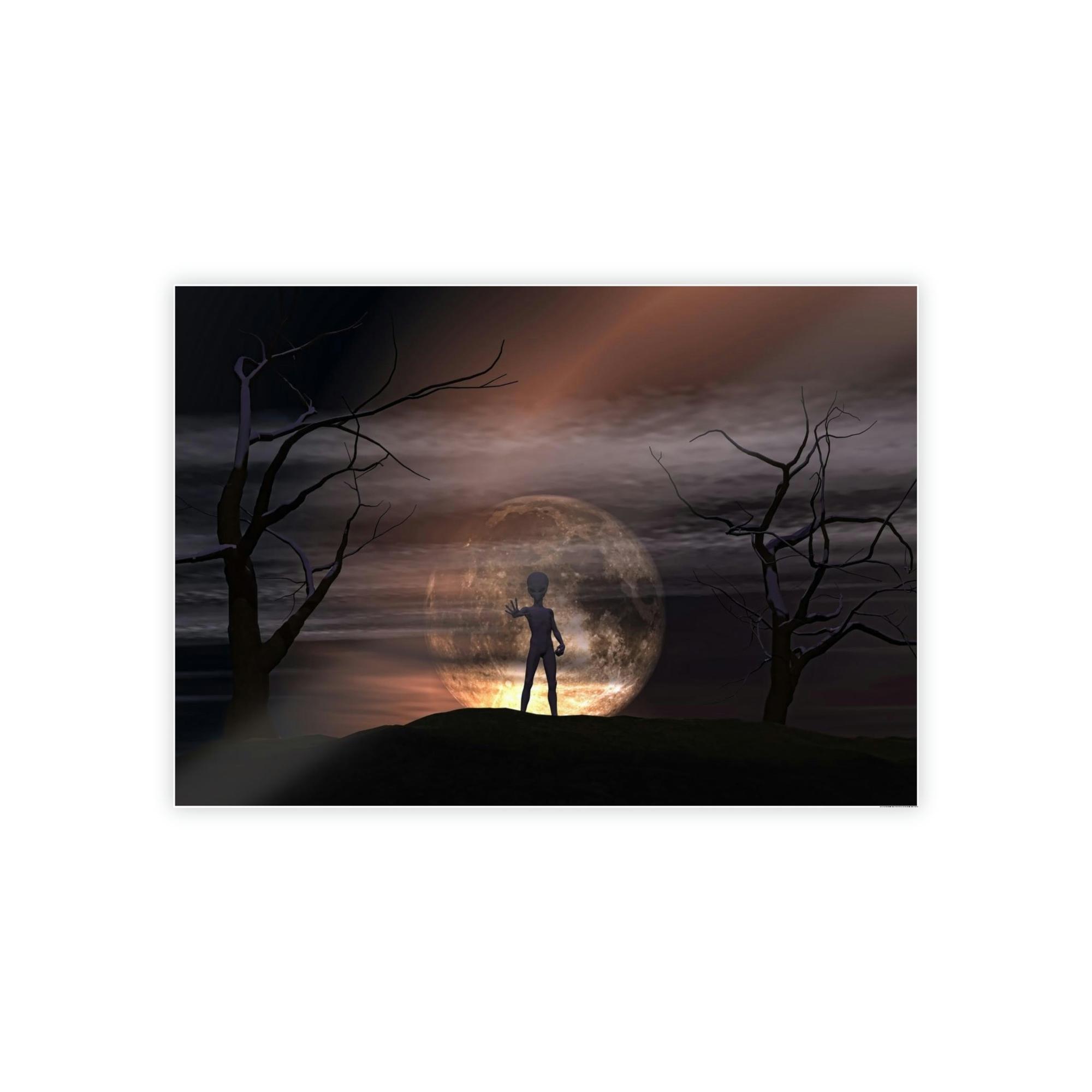 Aliens Cosmic Encounters: High-Quality Canvas Art Print of Aliens