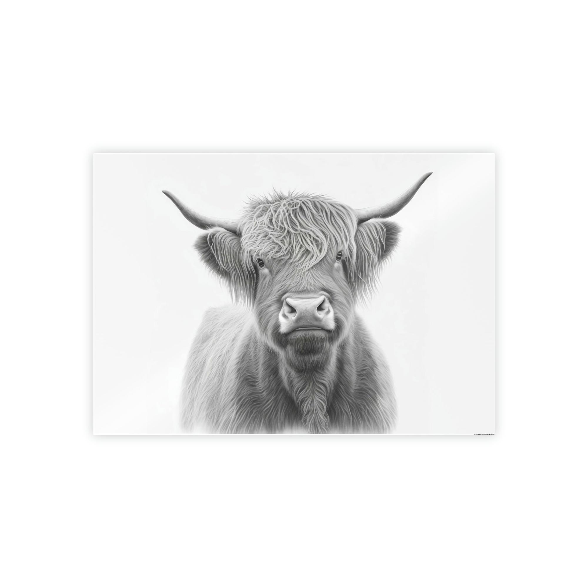 Cows Artistic Whimsy: Framed Poster Wall Art Featuring a Playful Cow Portrait on Canvas