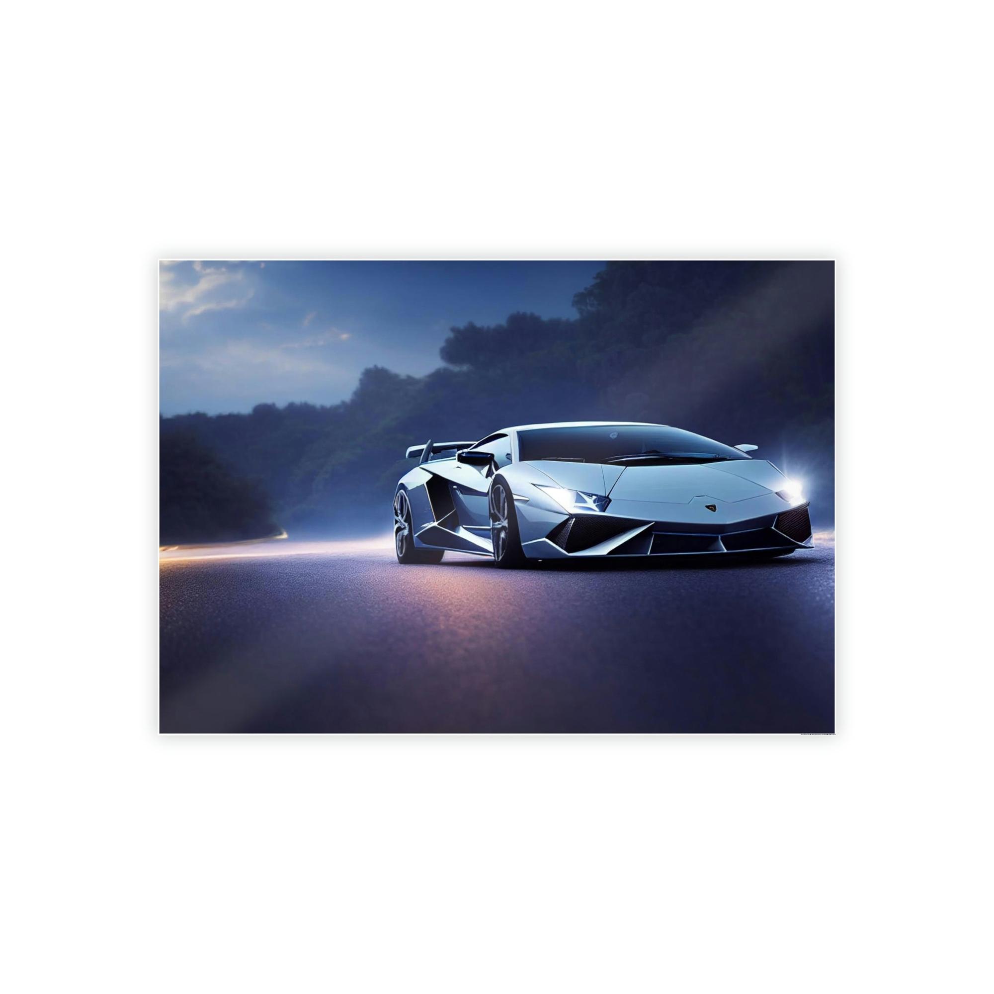 Lamborghini Power and Style: Lamborghini Print on Framed Canvas & Poster for Automotive Art Fans