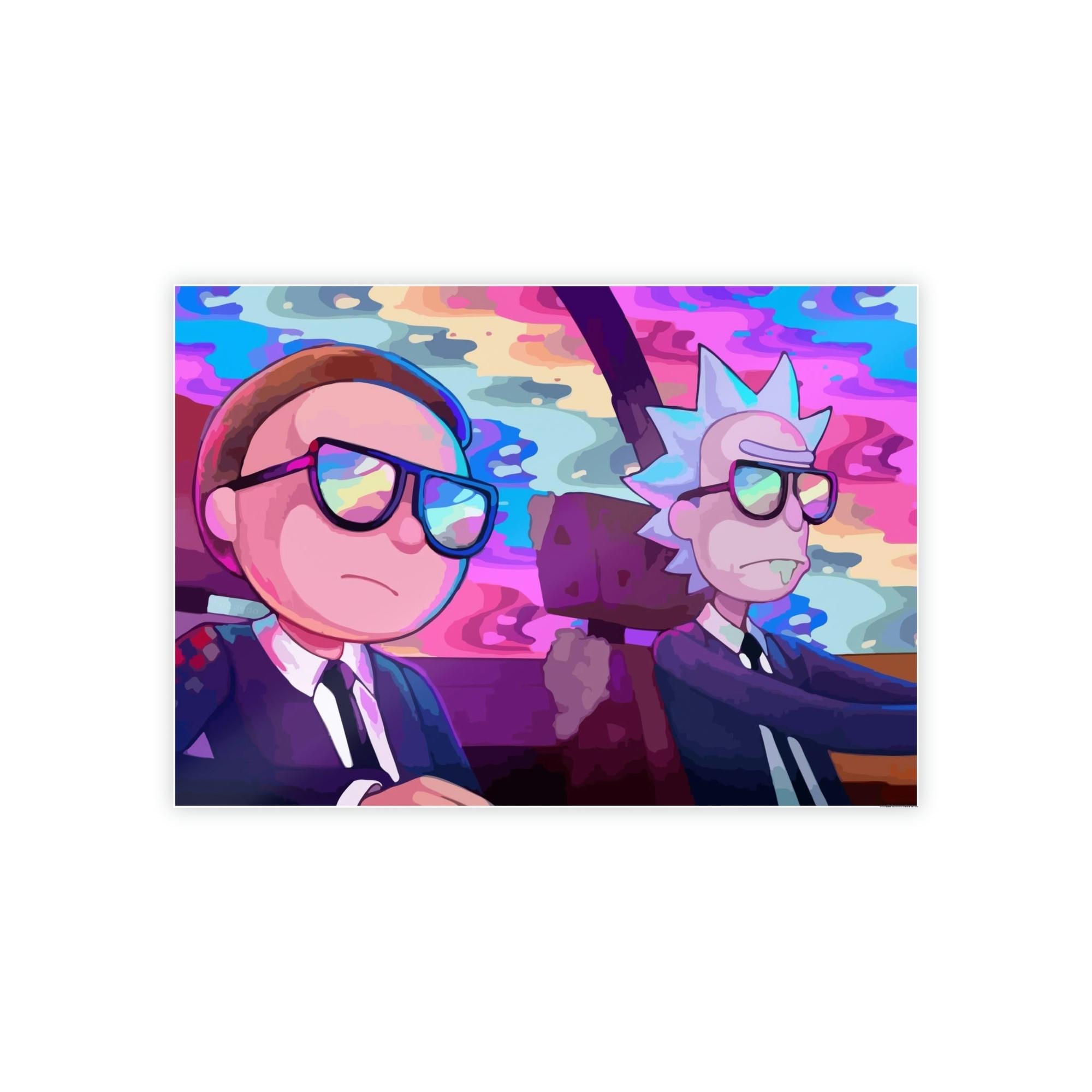Rick And Morty Art Sci-Fi Adventures: Framed Canvas Wall Art Featuring Rick and Morty Cartoon Characters