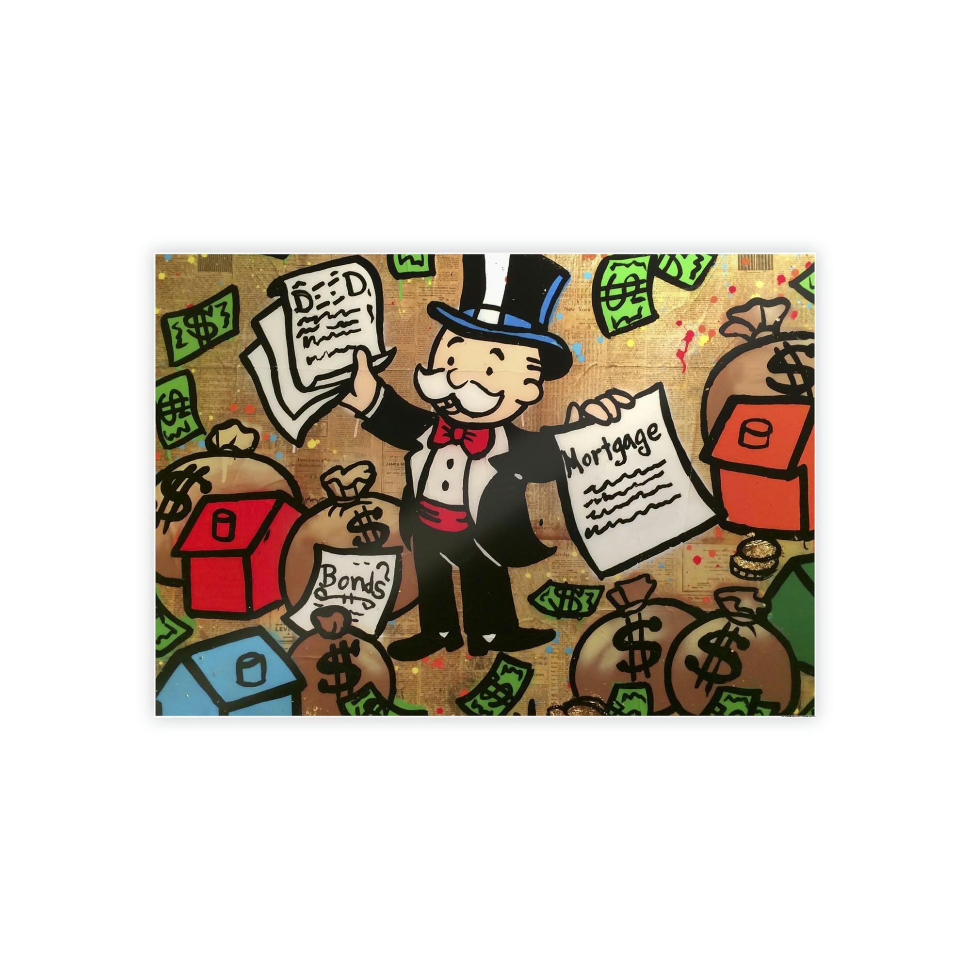 Monopoly & Motivation Pop Culture Maestro: Alec Monopoly on Natural Canvas and Framed Poster