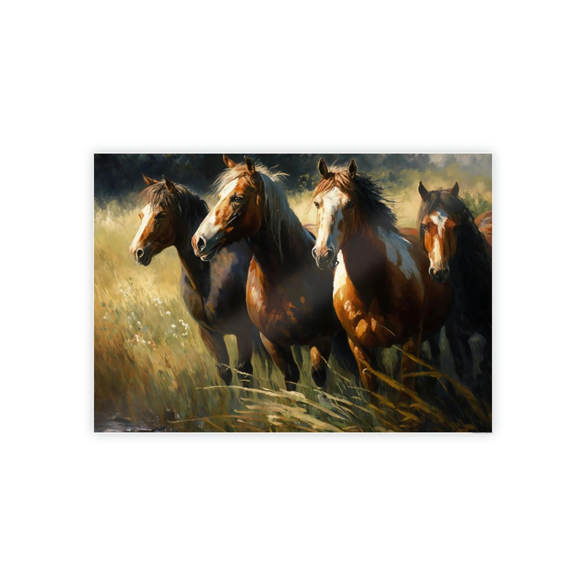 Horses Horses at Dawn: A Canvas Landscape