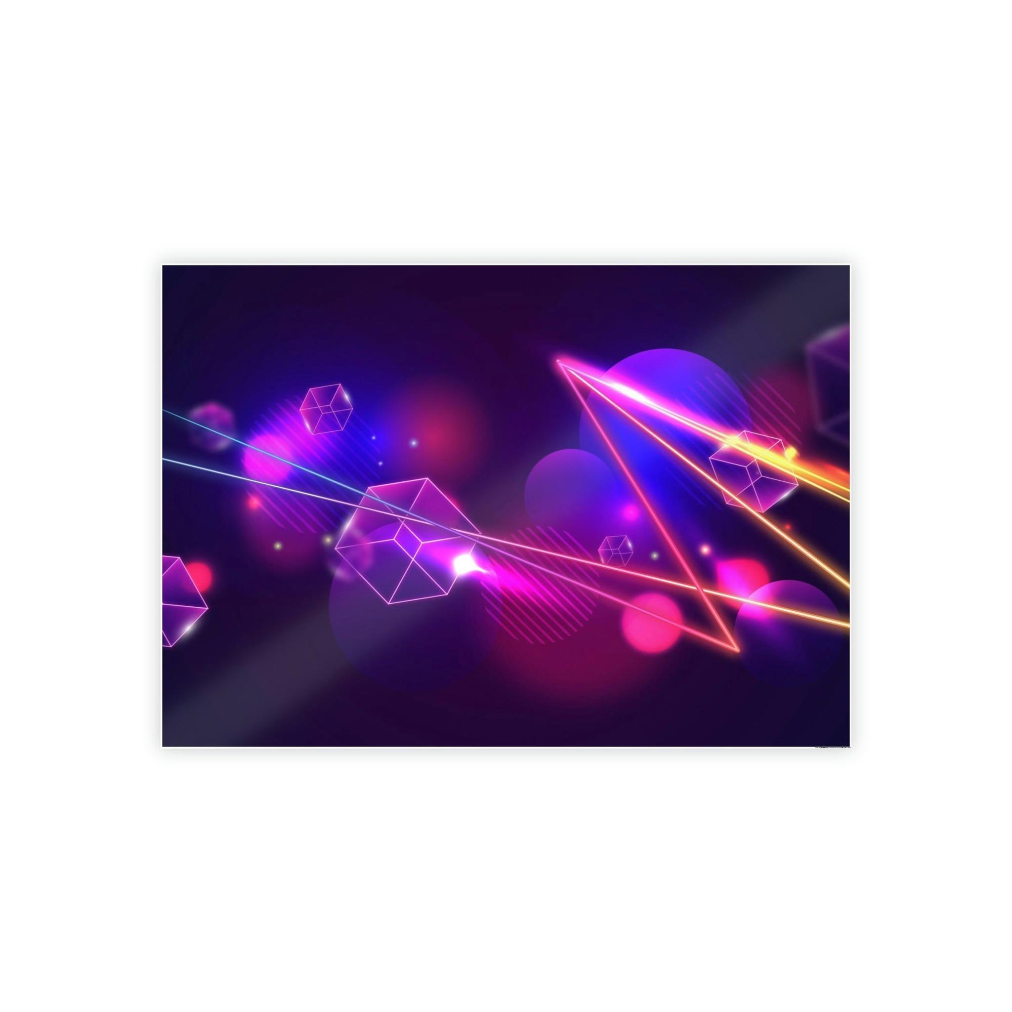 Neon Radiant Abstraction: Vibrant Canvas Prints for Mesmerizing Wall Art Decor