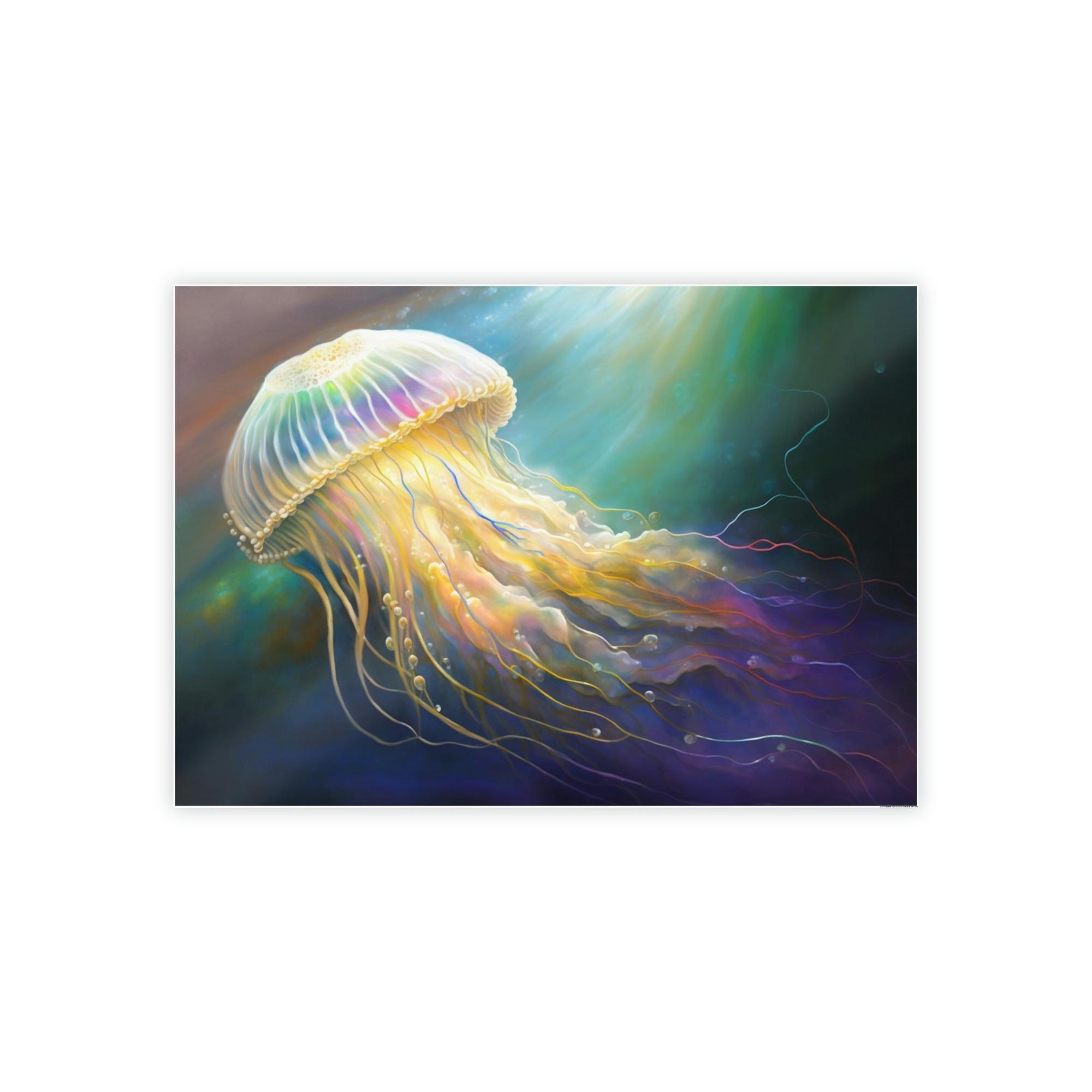 Jellyfishs The Elegance of Jellyfishes: Artistic Print on Canvas for Marine-Themed Spaces