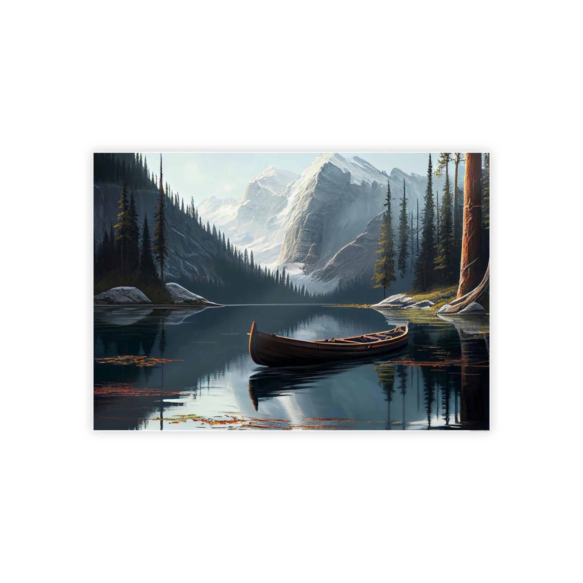 Lakes And Rivers The Beauty of Nature: Wall Art of a Serene Lakeside on Natural Canvas