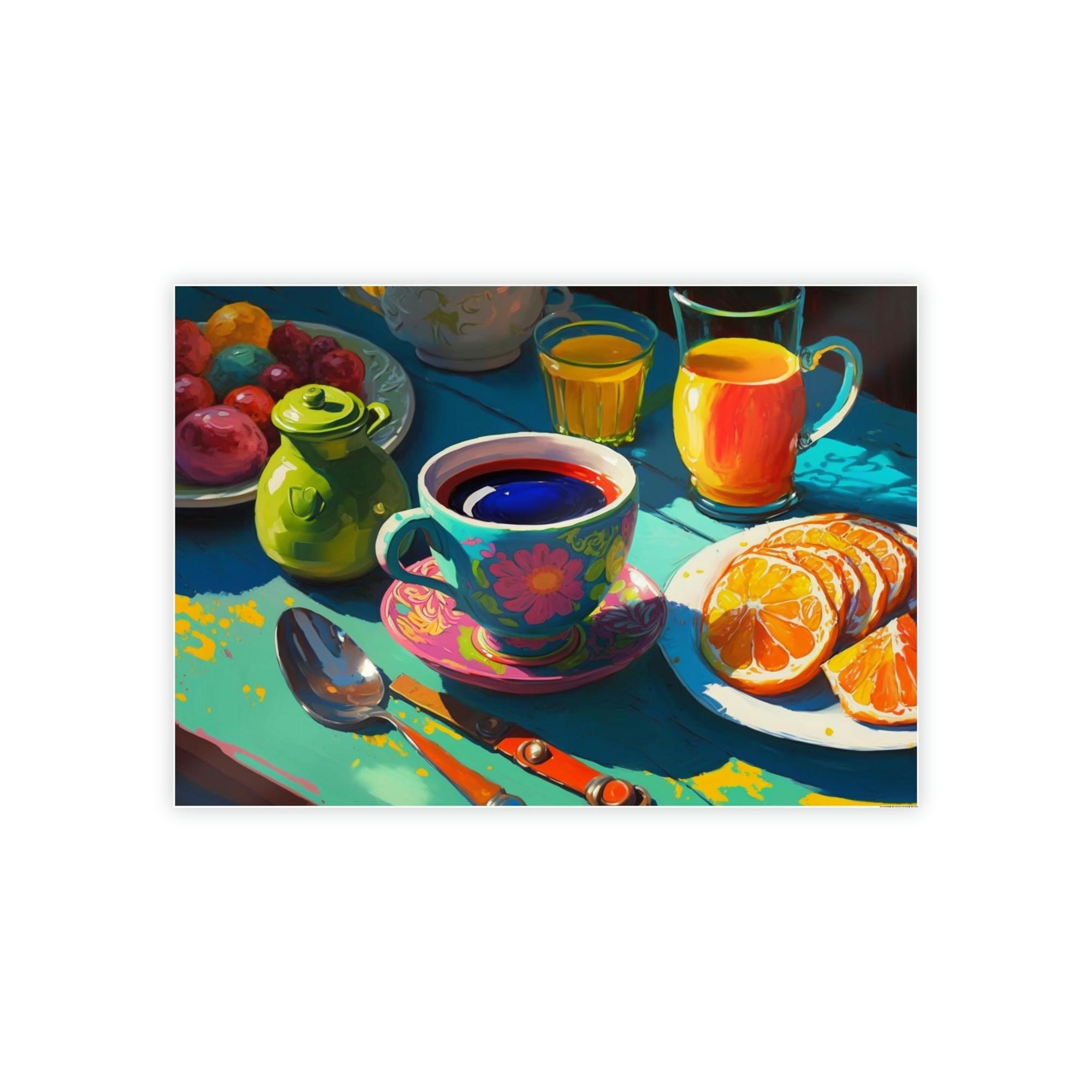 Breakfast Scrumptious Start: Natural Canvas Print of a Tasty Breakfast Buffet