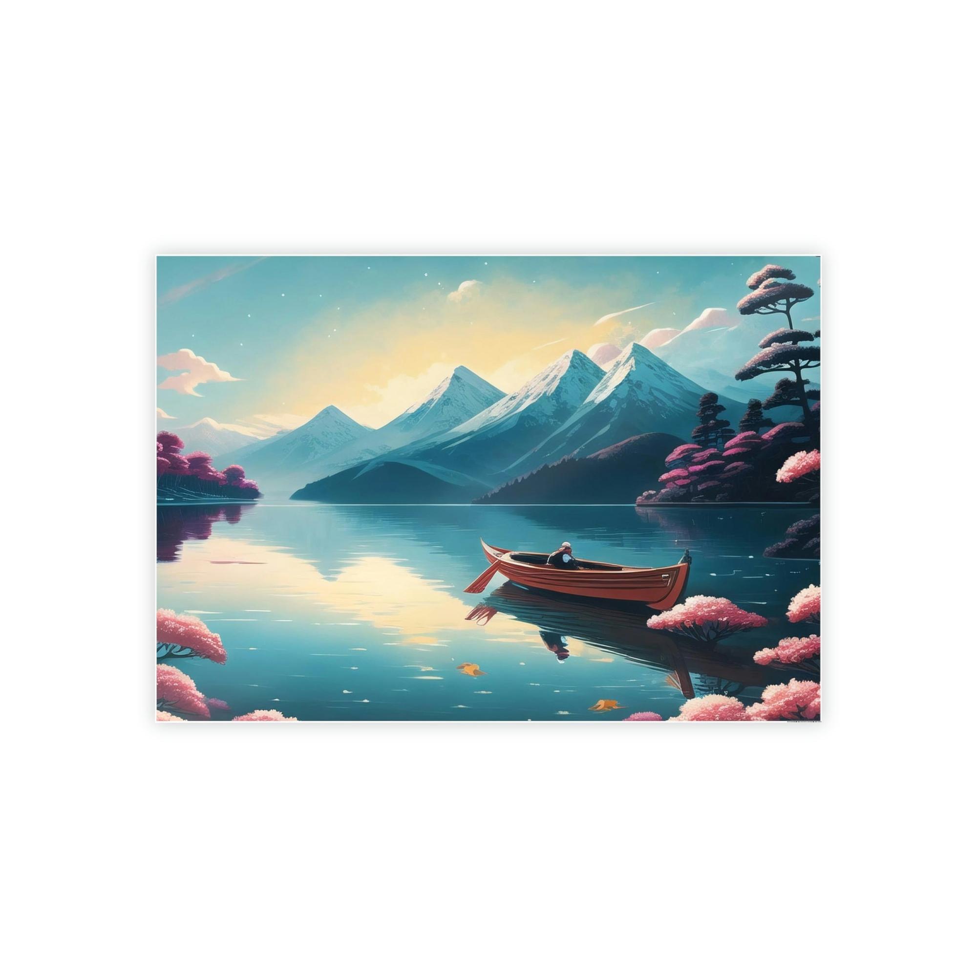 Lakes And Rivers Awe-Inspiring Waters: Framed Canvas Print of Beautiful Lakes and Rivers