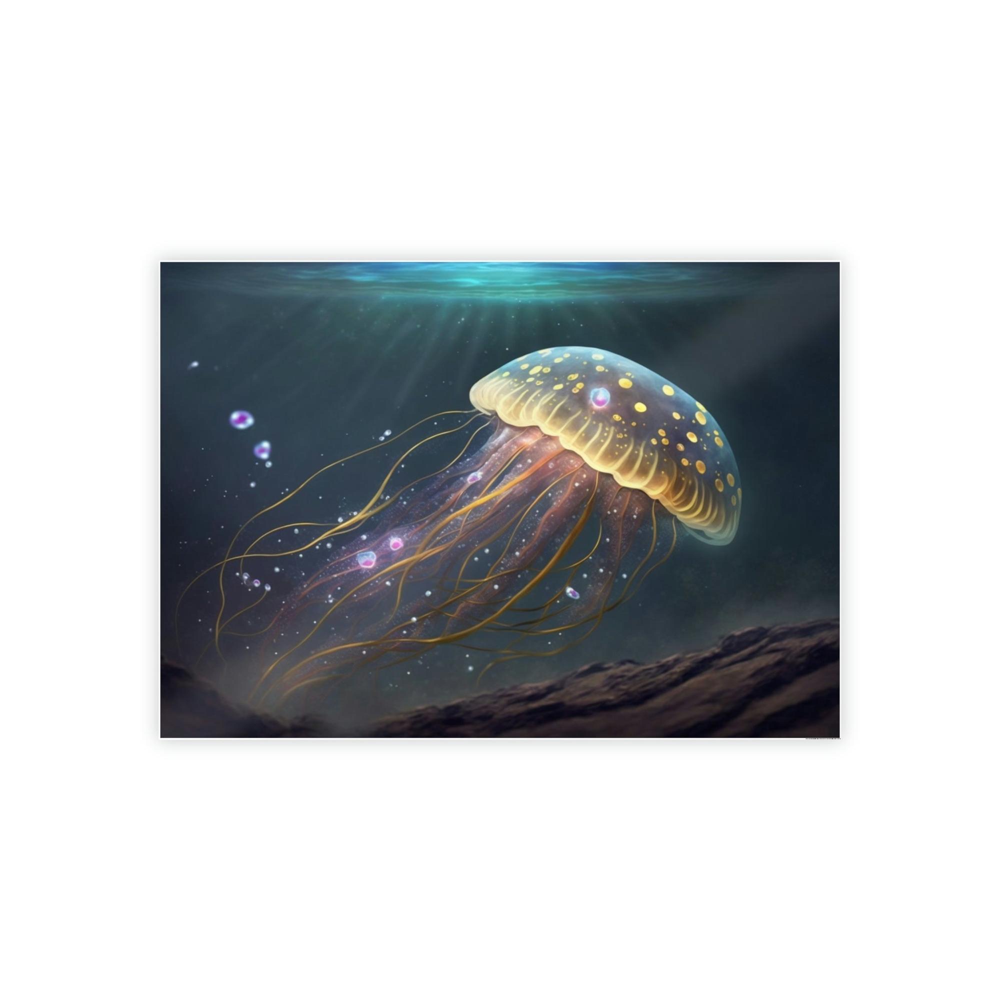 Jellyfishs Graceful Jellyfish: A Natural Canvas Masterpiece of Ocean Life
