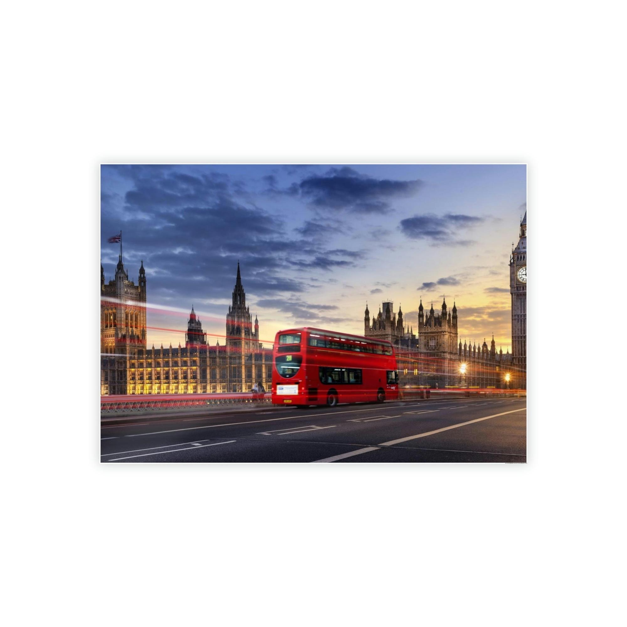Bus Aesthetics of Transit: Artistic Poster & Canvas Showcasing a Stylish Bus
