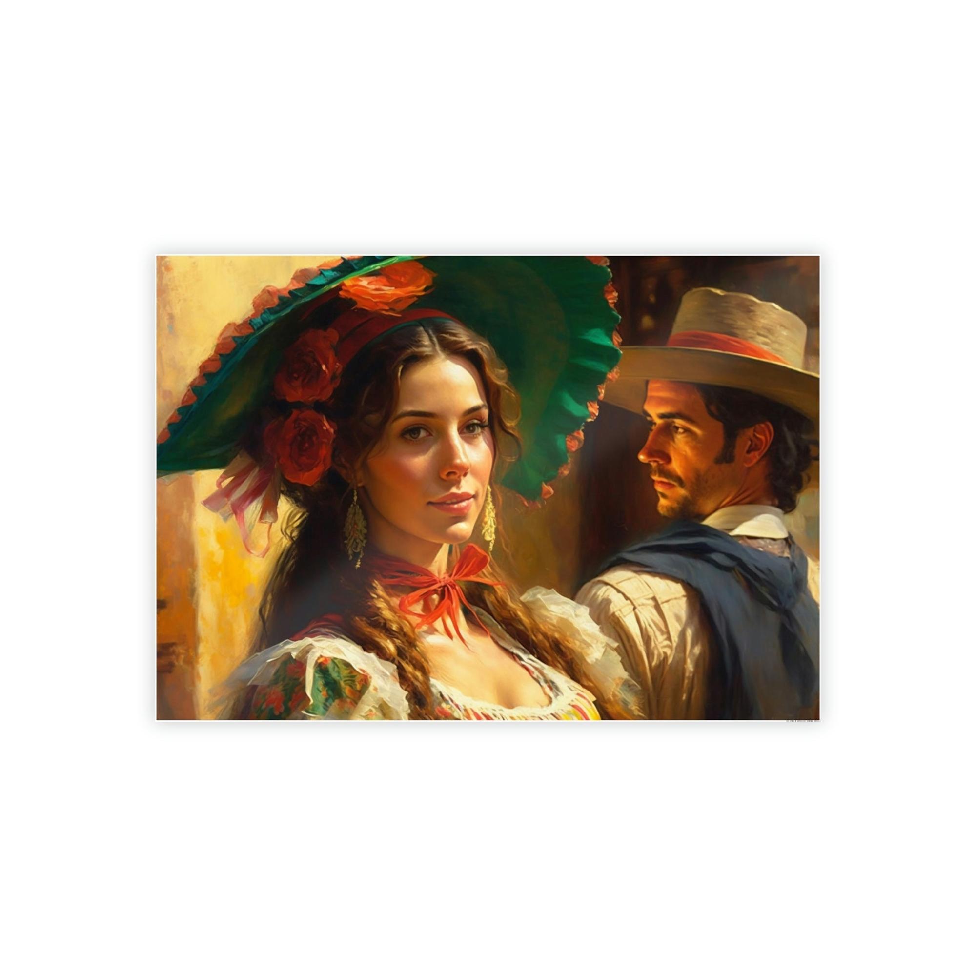 Italian Bella Italia: Natural Canvas Print Featuring a Beautiful Italian Girl