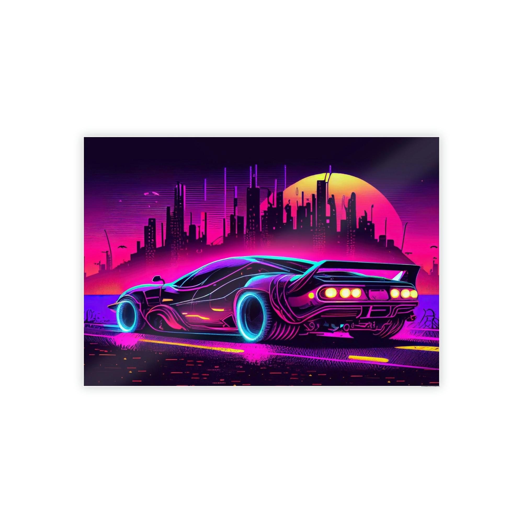 Neon Neon Illumination: Illuminating Wall Art Prints with Vibrant Colors on Canvas