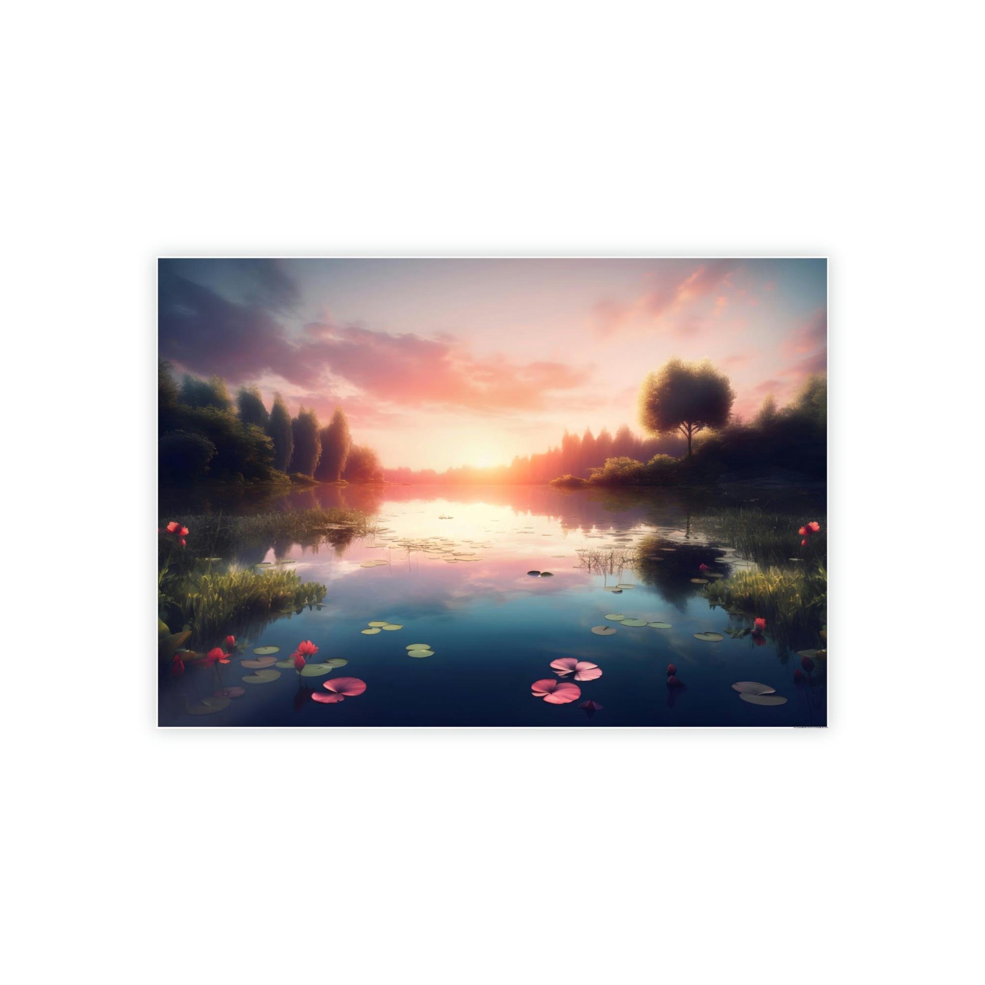 Lakes And Rivers The Charm of Lakes: Wall Art of a Charming Lake View on Natural Canvas & Poster