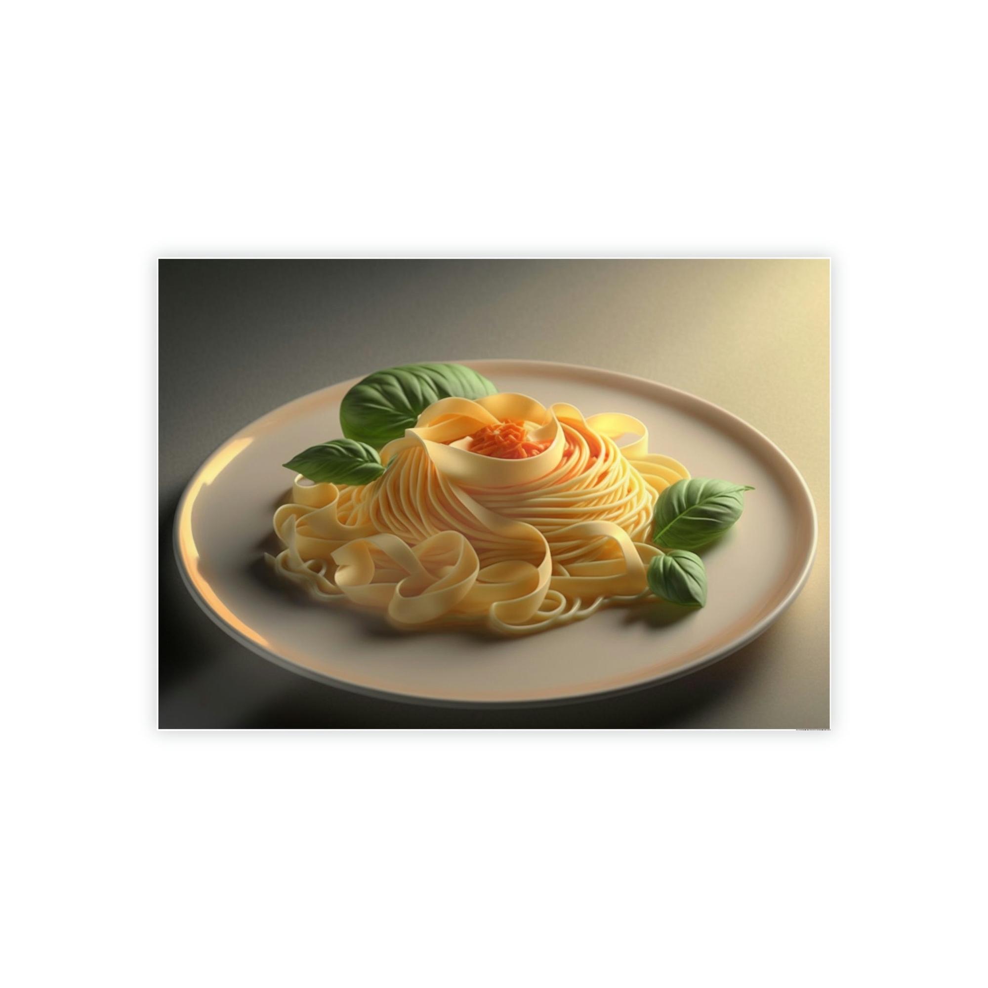 Pasta Pasta Perfection: Beautiful Canvas Print of a Plate of Spaghetti