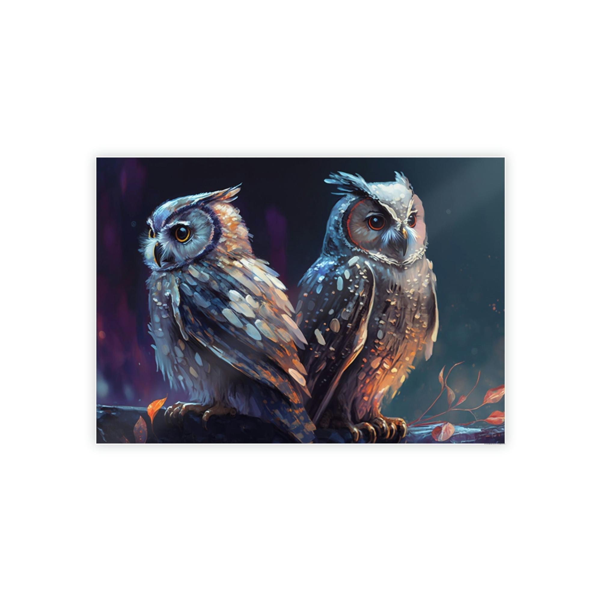 Owls Nocturnal Guardians: A Painting of Owls