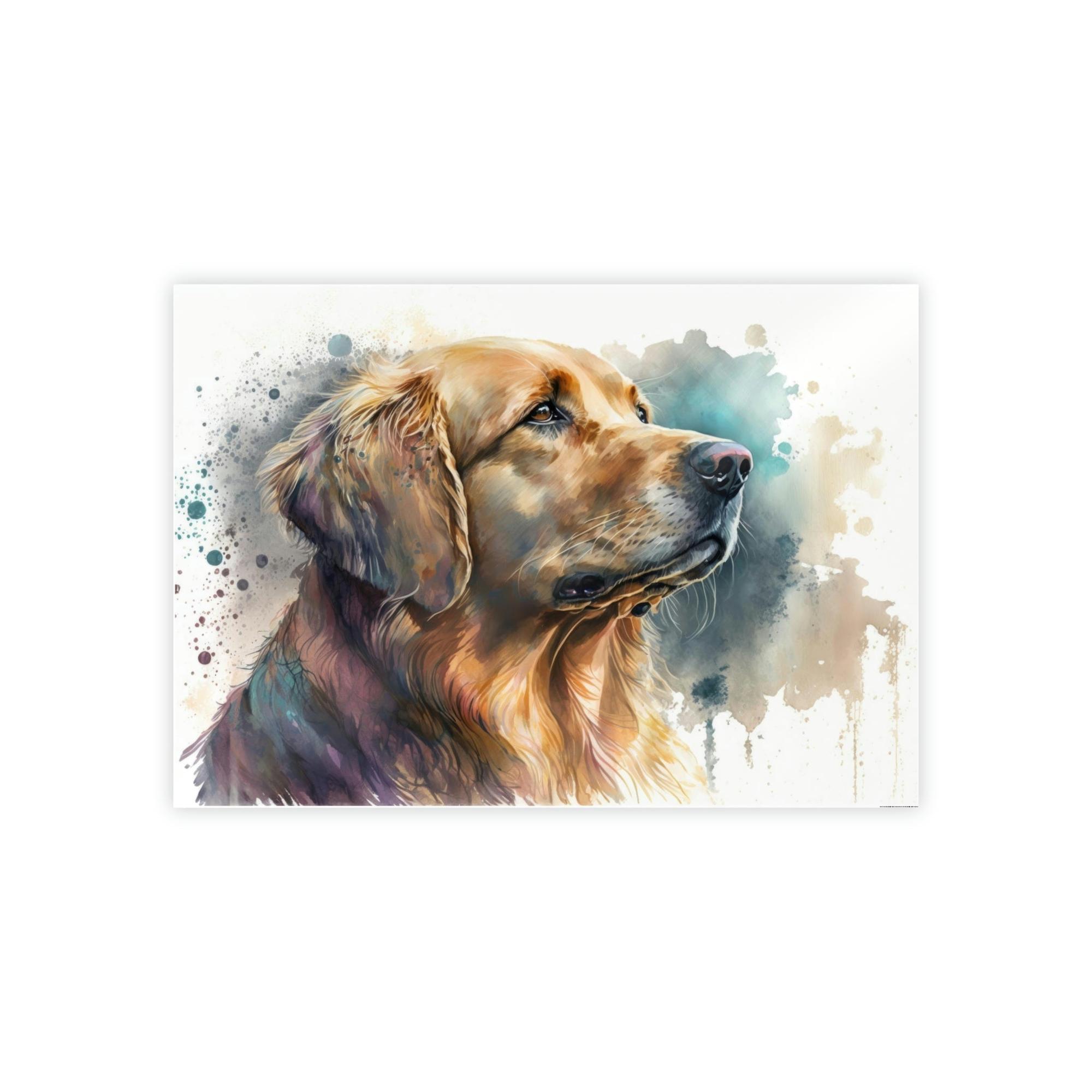 Dogs Dog's World: Framed Poster of a Happy Dog on Canvas