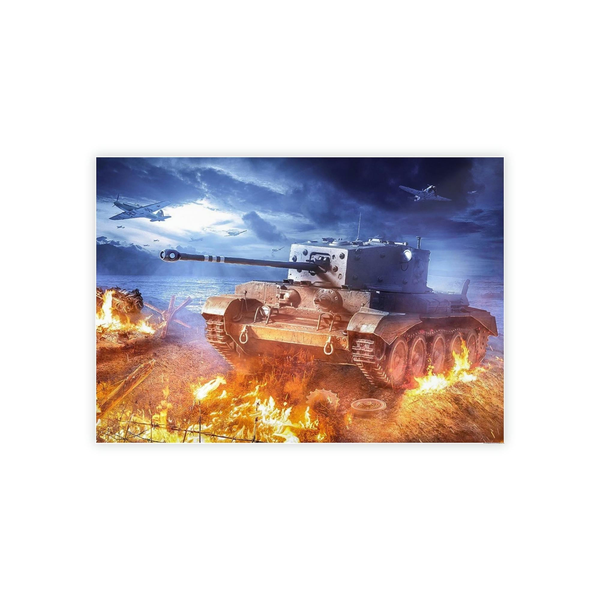 World Of Tanks The Battle Unfolds: Dynamic World of Tanks Framed Canvas & Poster Wall Art