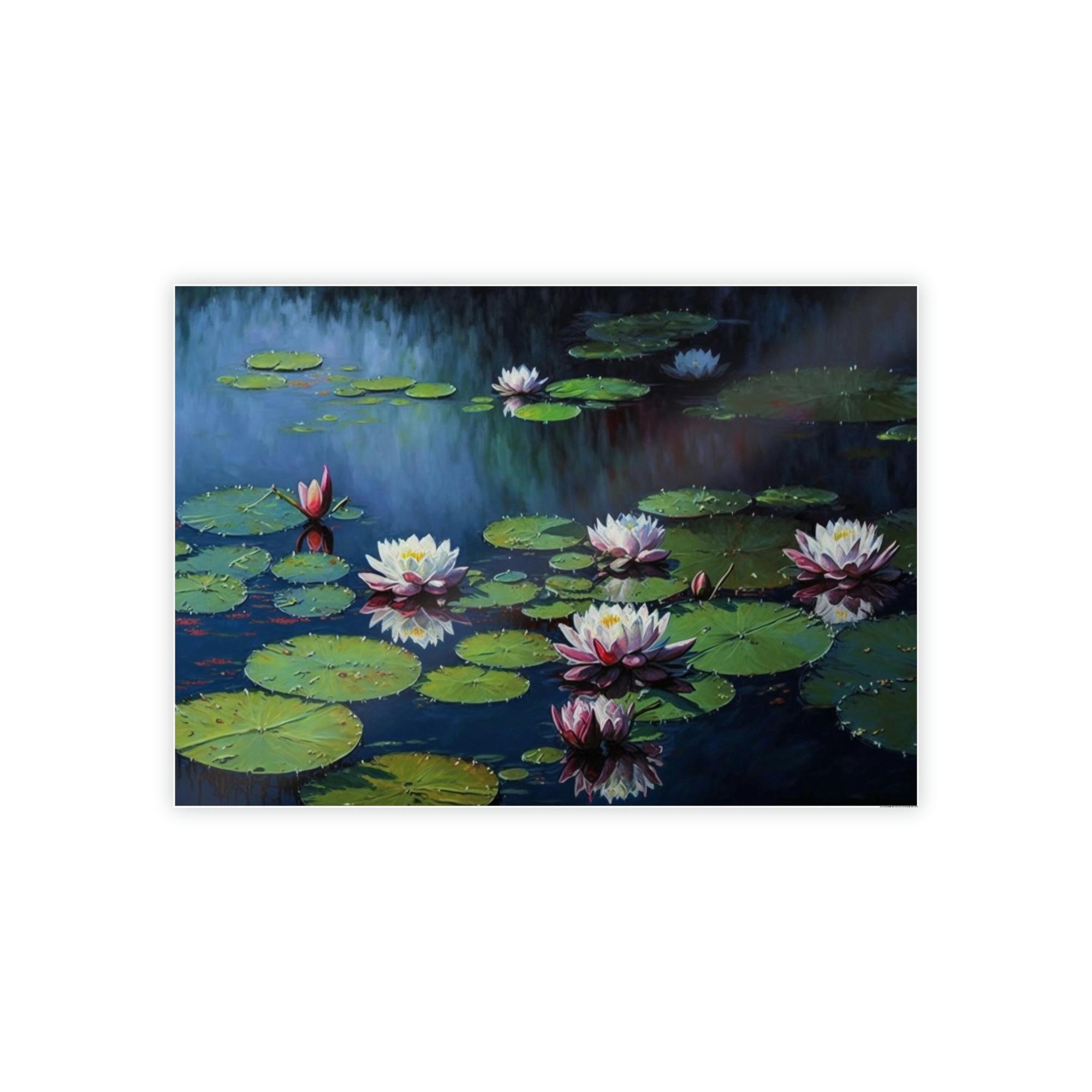 Lilies & Waterlily Water Lily Serenity: A Painting on Canvas