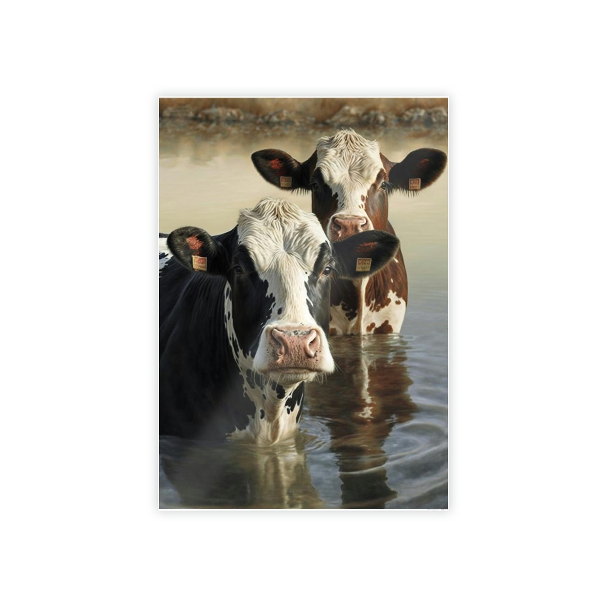 Cows Majestic Cows: A Canvas Depiction of the Farm Life