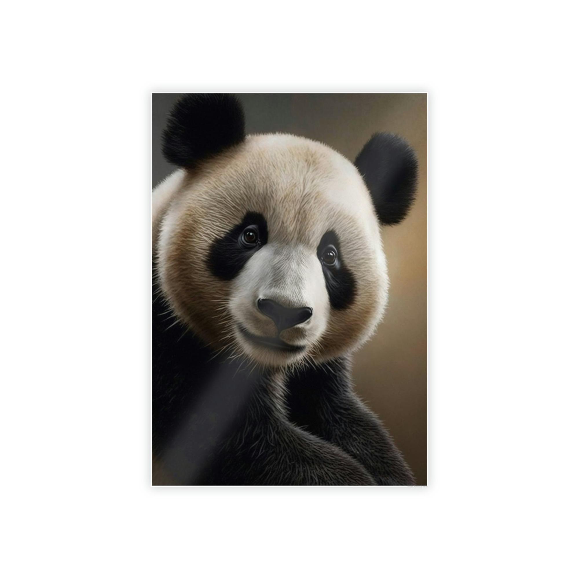 Pandas Panda at Rest: A Serene Portrait of Gentle Giant on Canvas