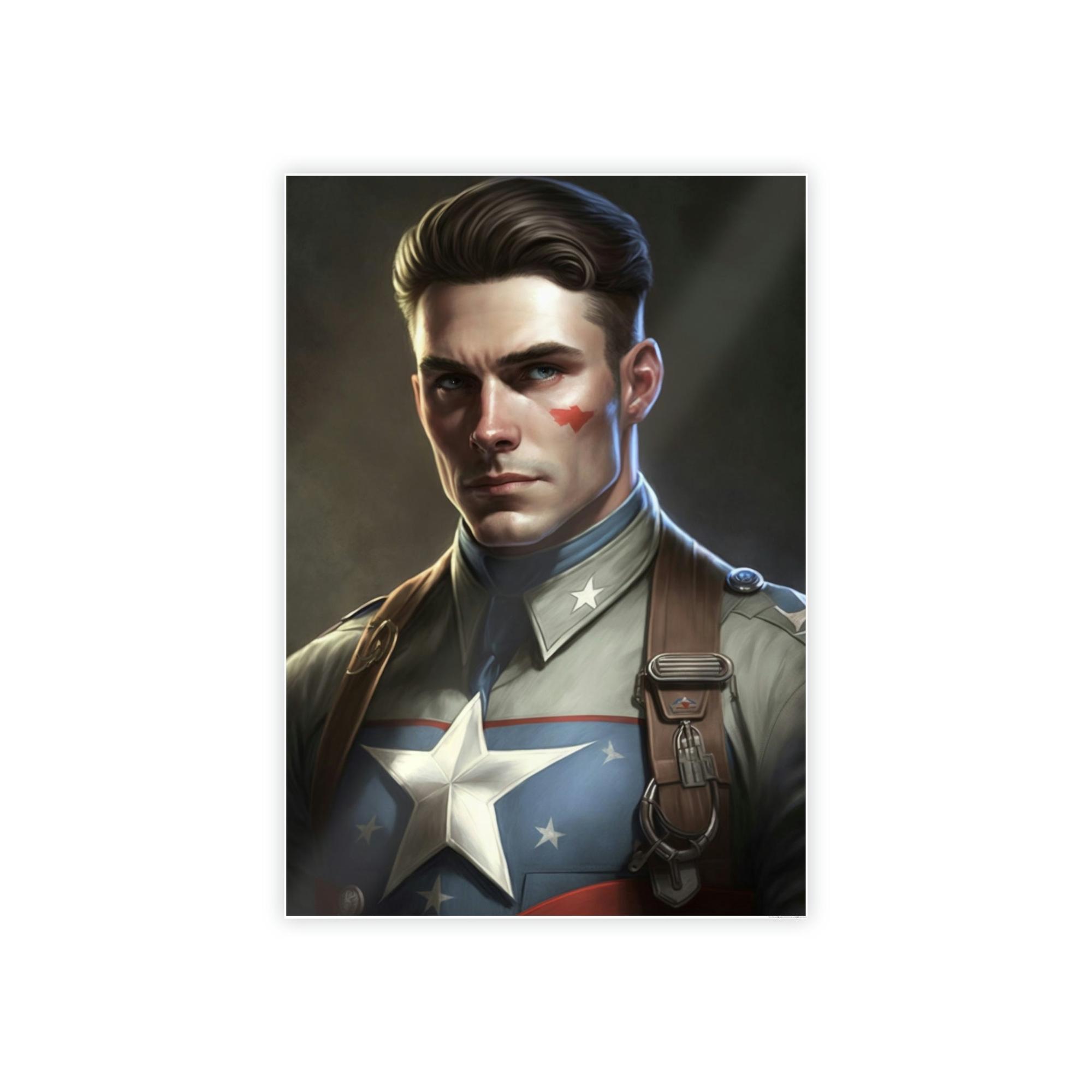 Captain America Marvelous Art: Captain America Print on Canvas and Wall Art Decor
