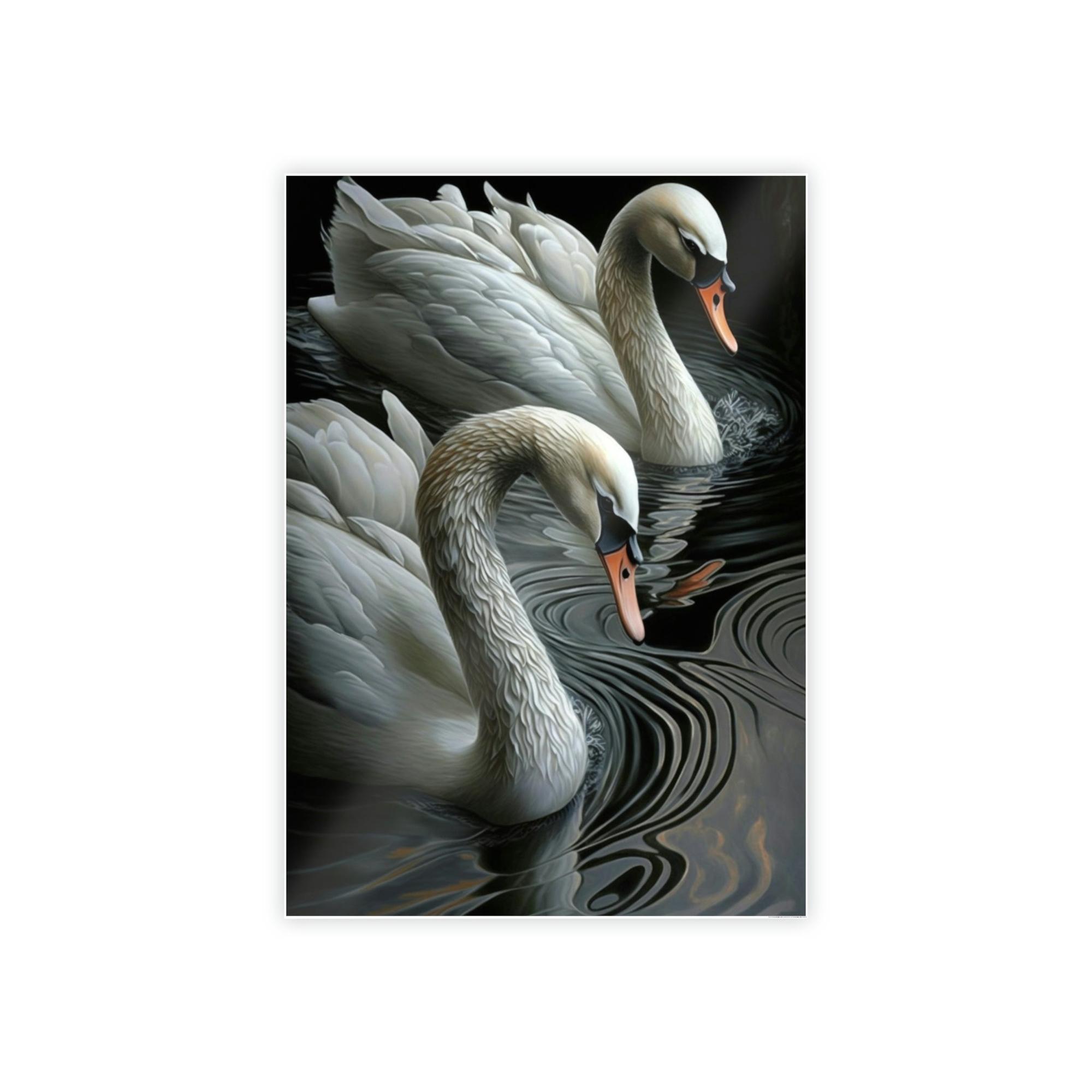 Swans The Beauty of Swans: A Soft and Elegant Painting on Canvas