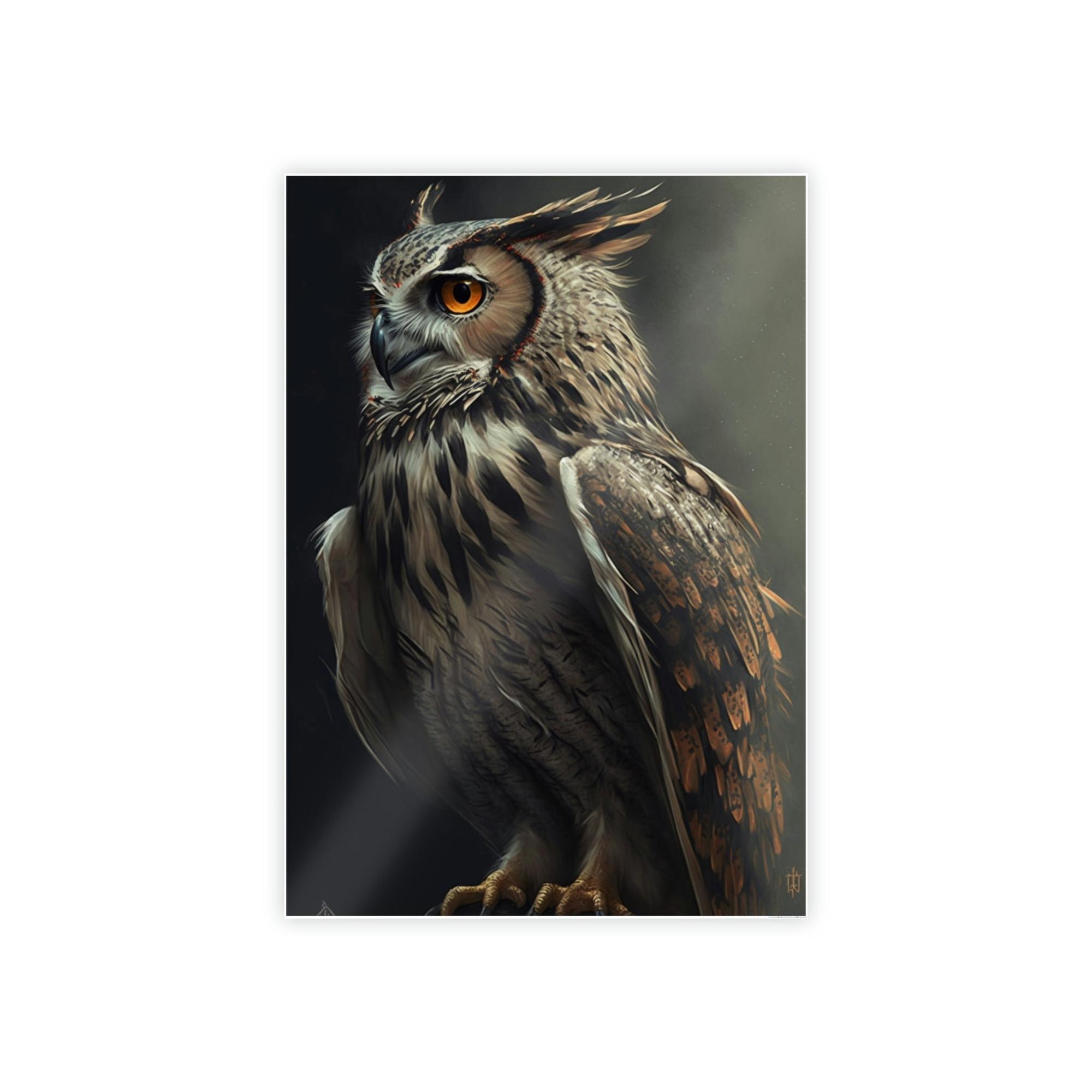 Owls Noble Hunter: An Artistic Depiction of a Single Owl