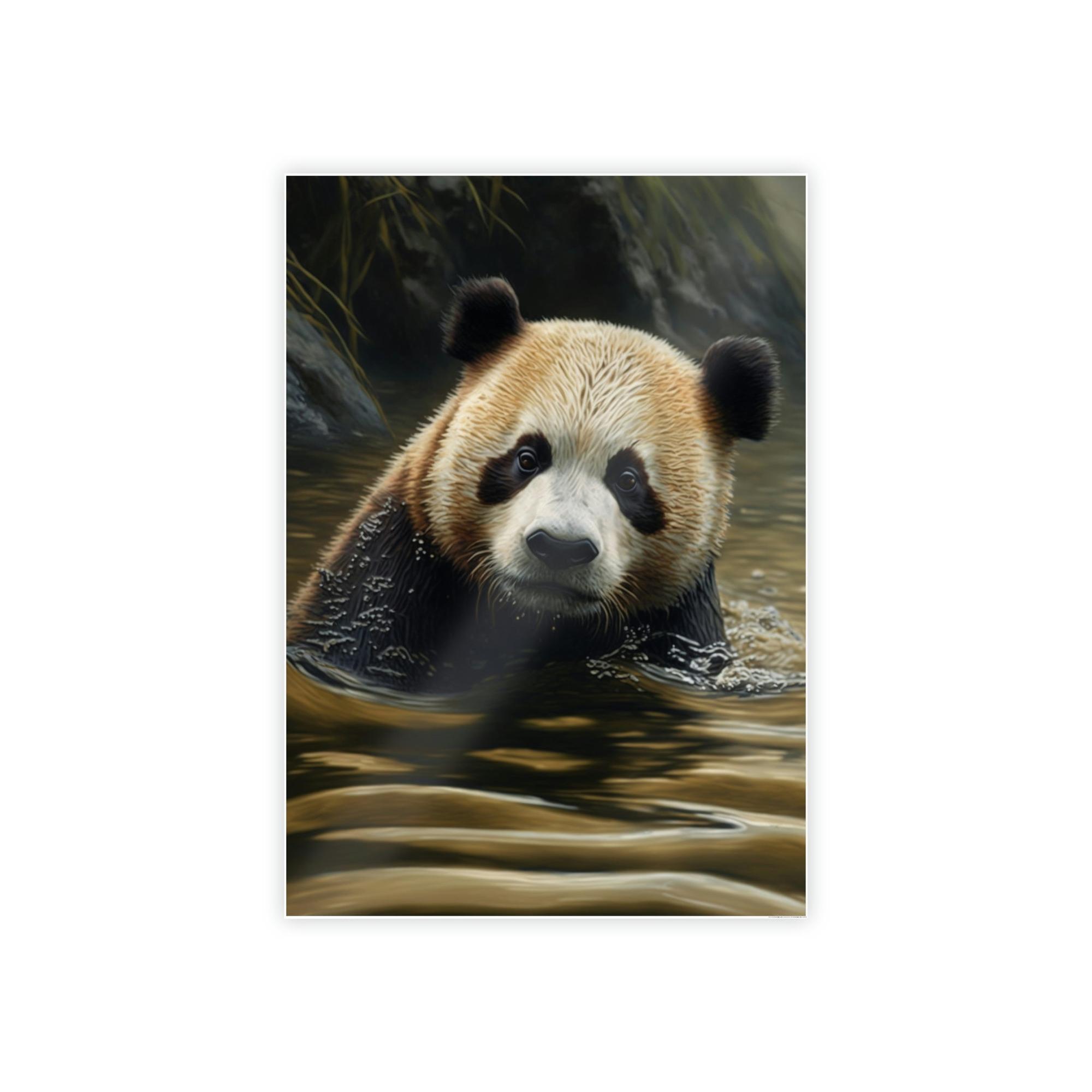 Pandas Water Wading Panda: A Serene Scene