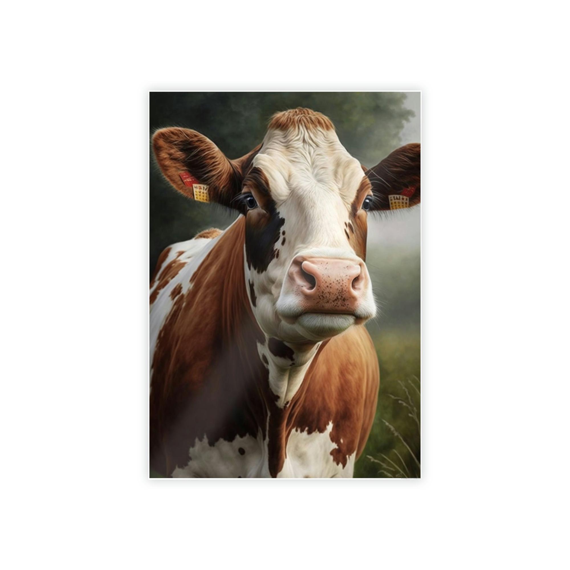 Cows Bovine Beauty: A Painting of Cows in a Field