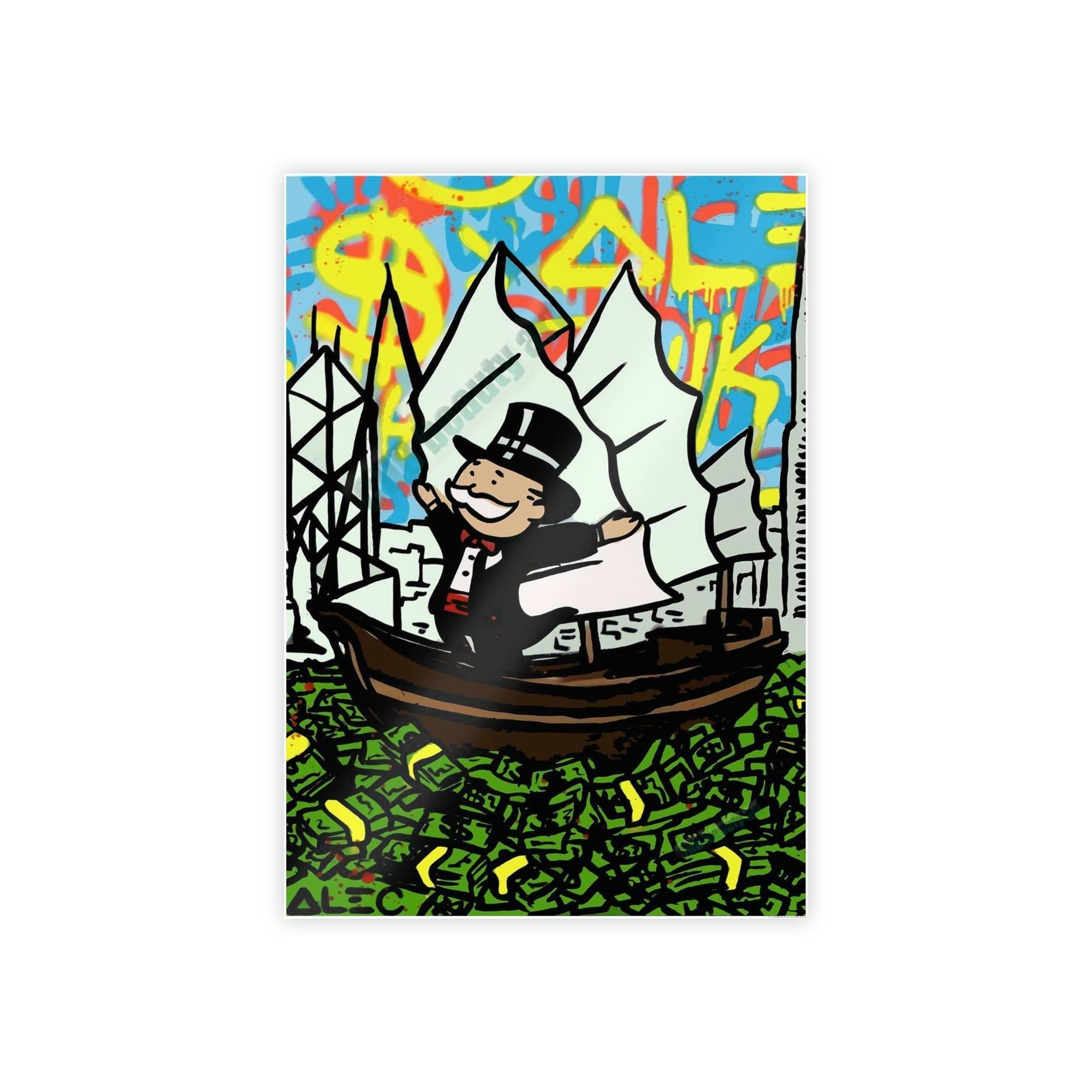 Monopoly & Motivation Playful Creativity: Artful Canvas and Poster Print of Alec Monopoly's Art